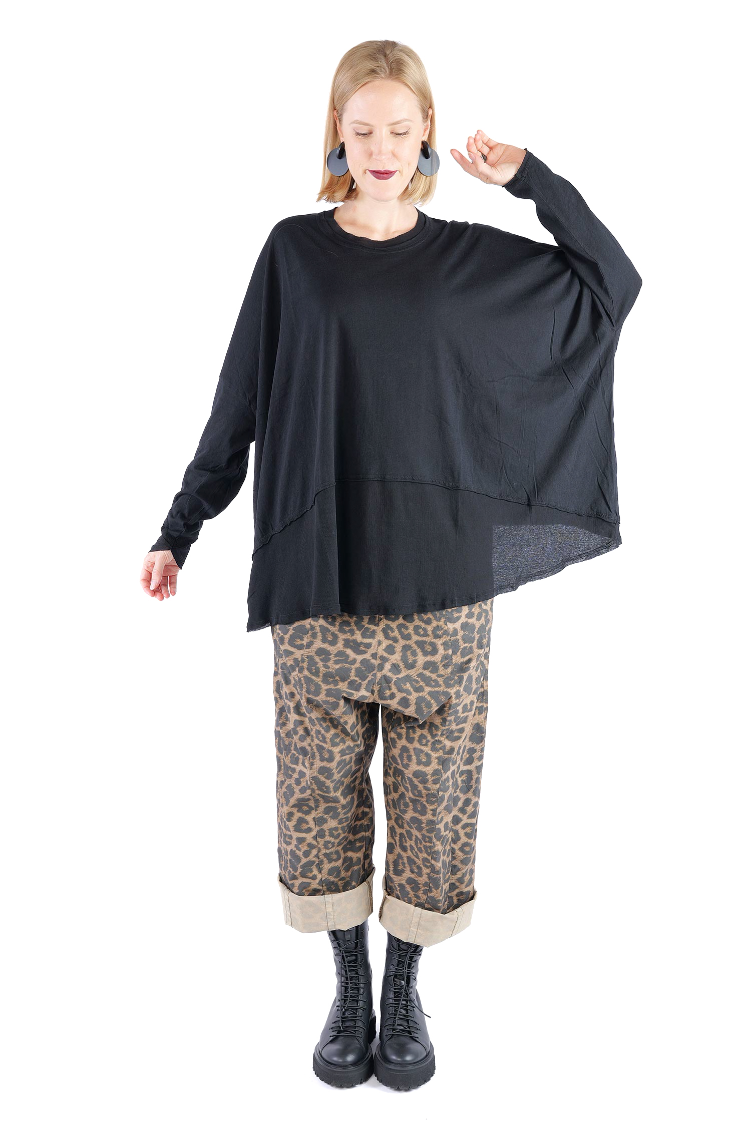 Oversize Tunika - Schwarz - 2263330503