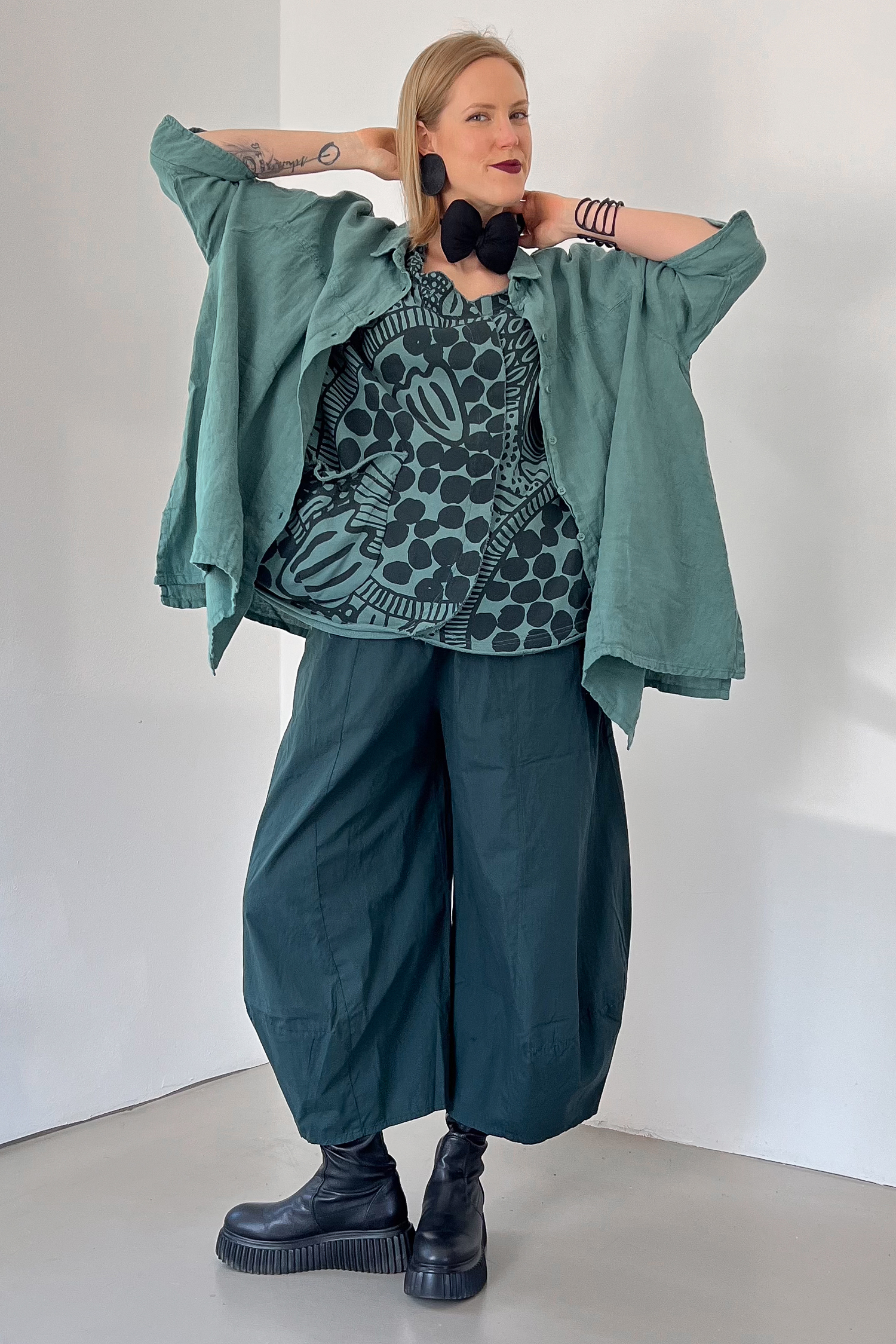 Leinenbluse - Grass - 1263540410