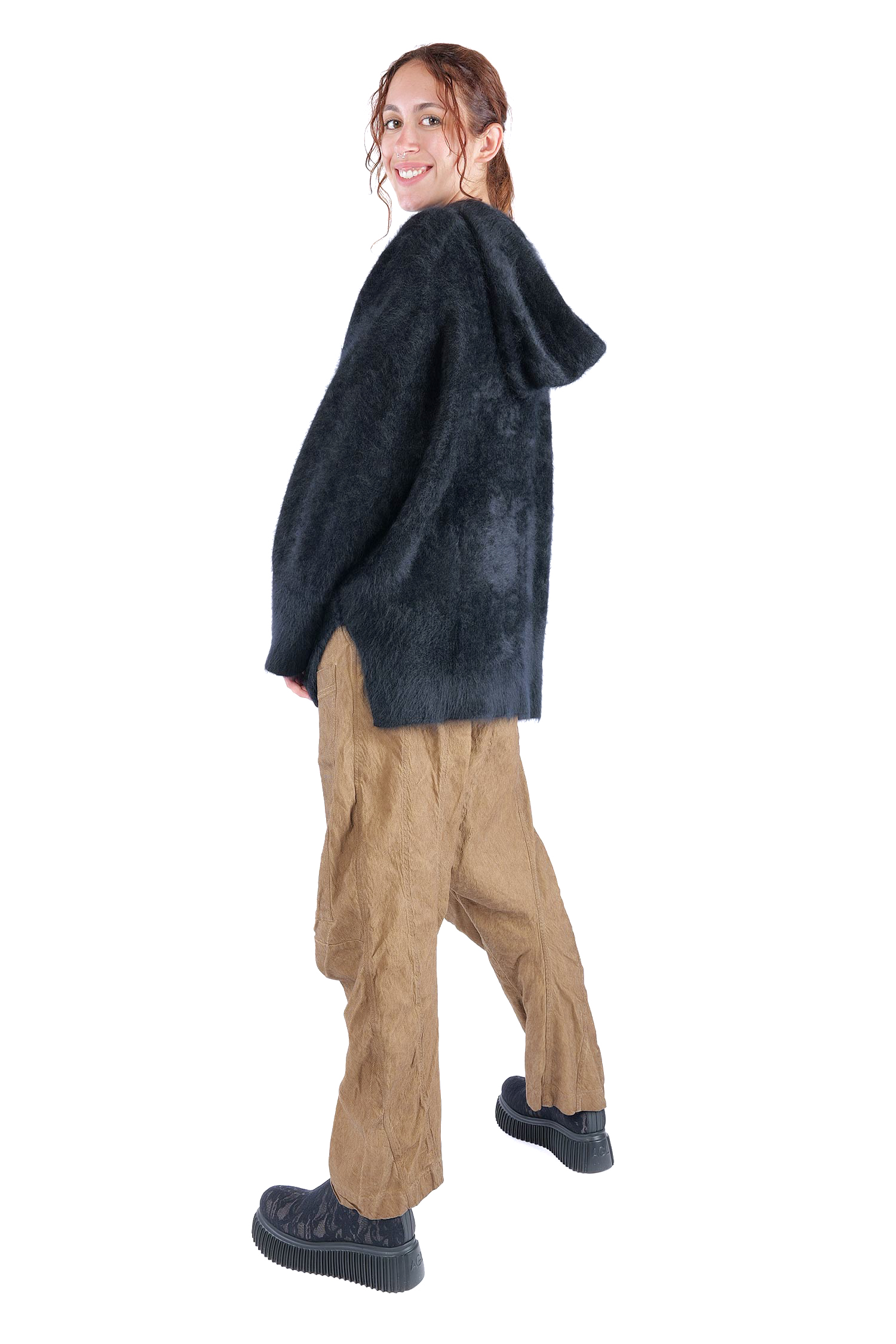 Flauschiger Kaschmir Hoodie - Night - 26132