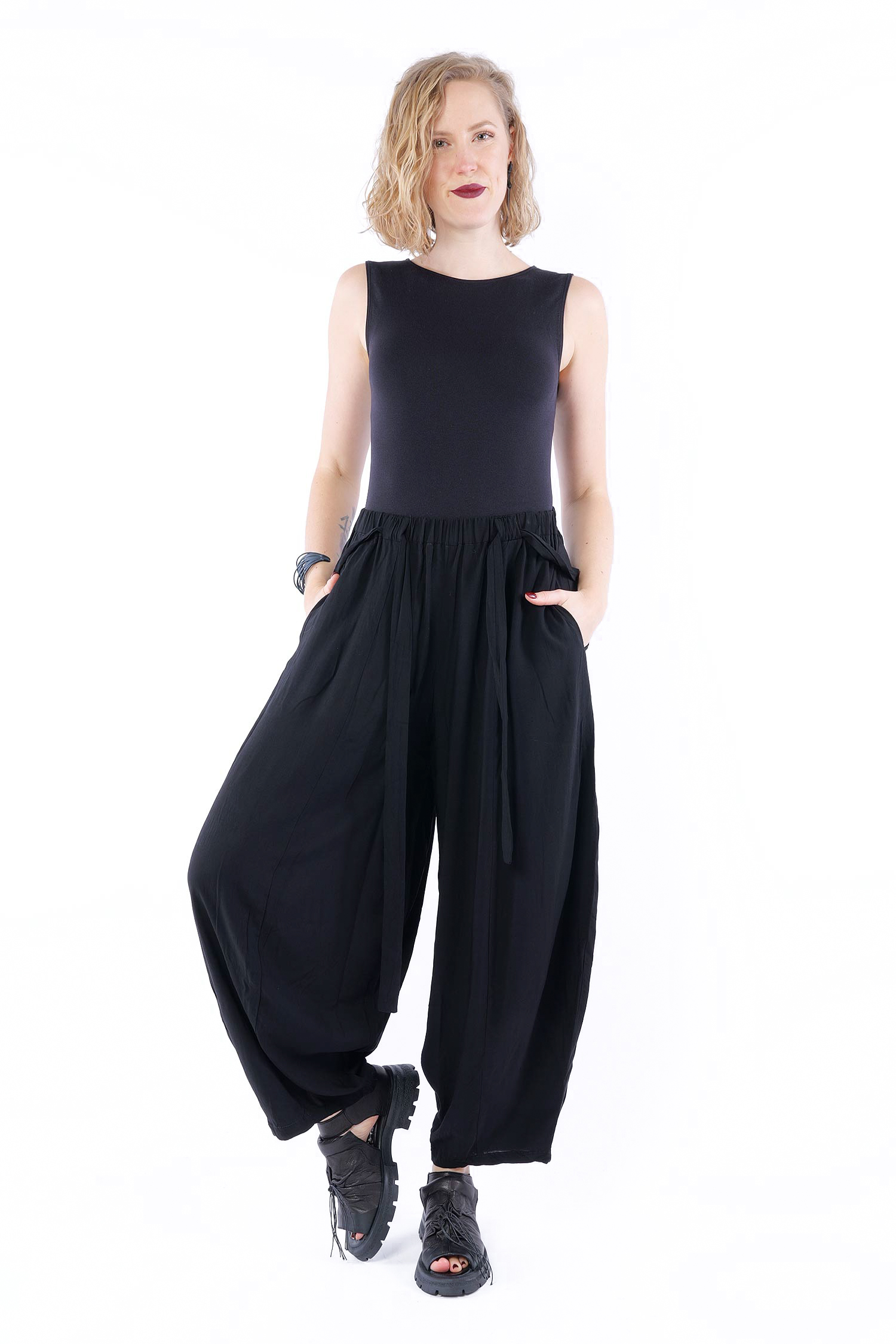 Viskose Hose - Schwarz - Aladino