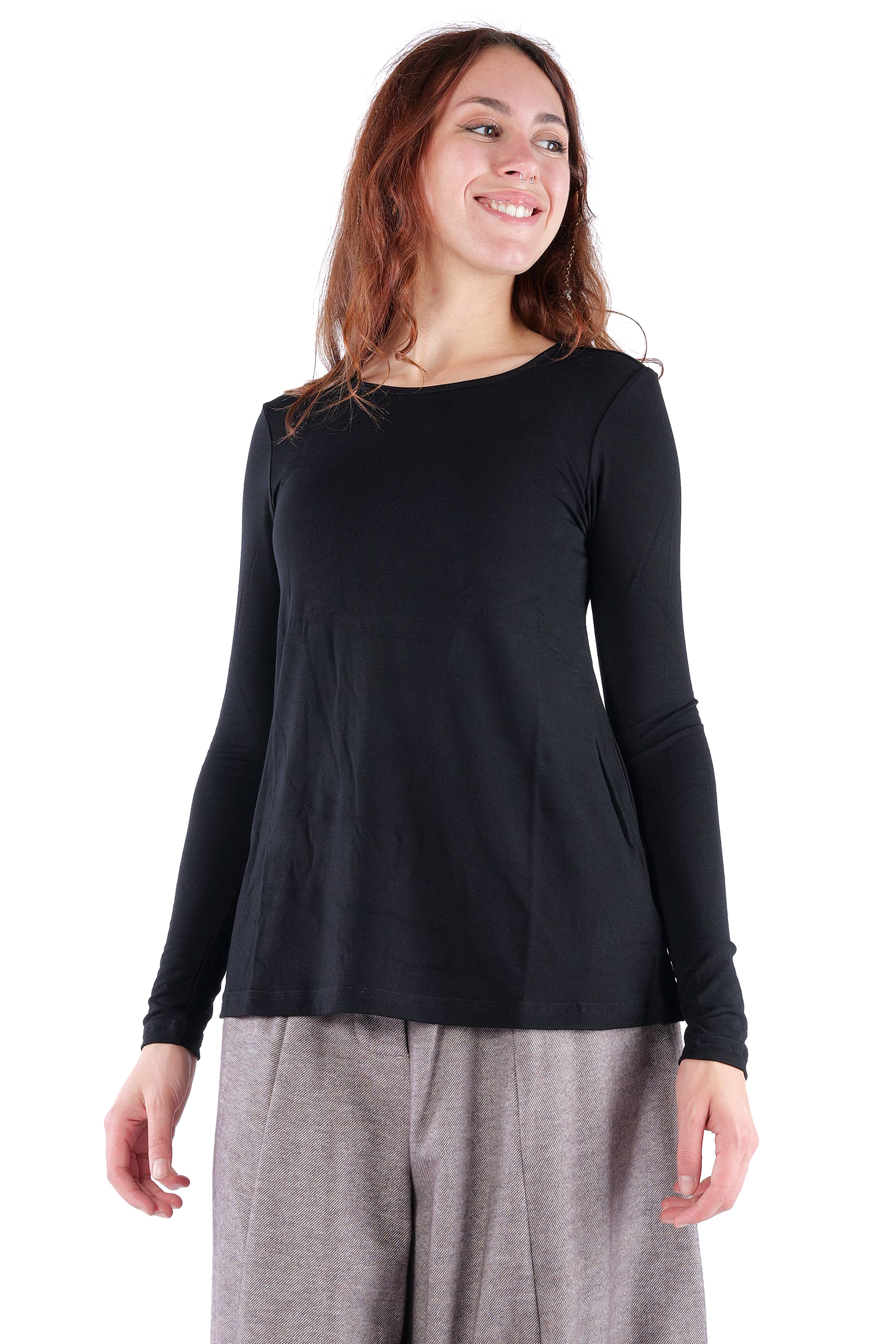 Weiches Longsleeve  - Schwarz - 4602
