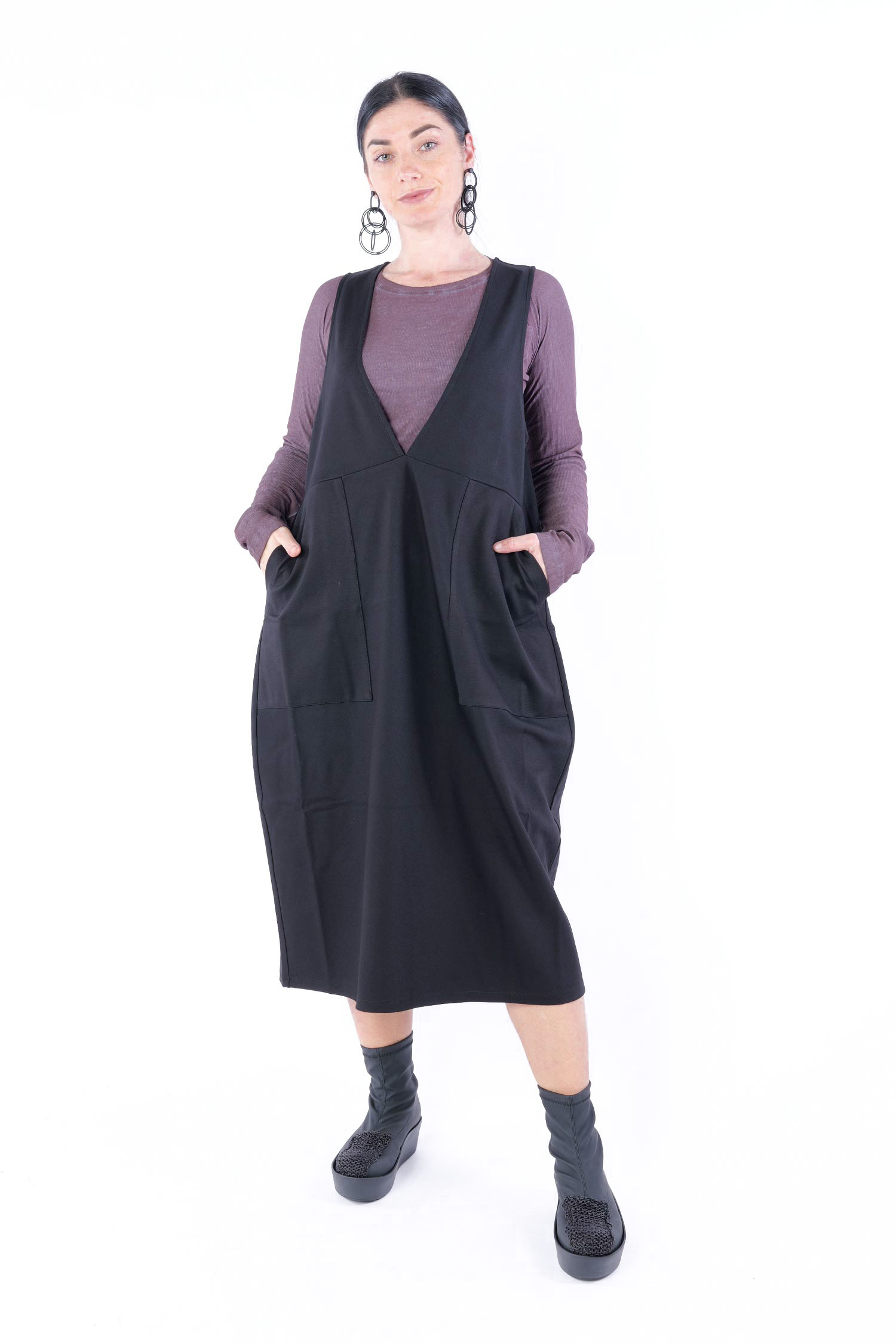 Tulpiges Kleid - Schwarz - W25-07