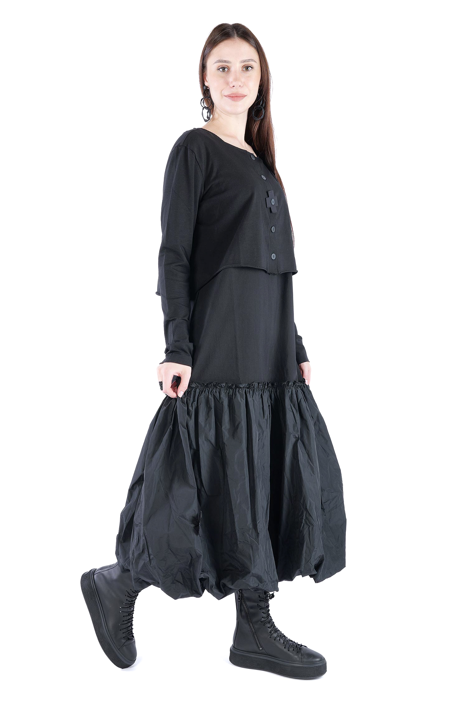 Kurze Jerseyjacke - Schwarz - 2131