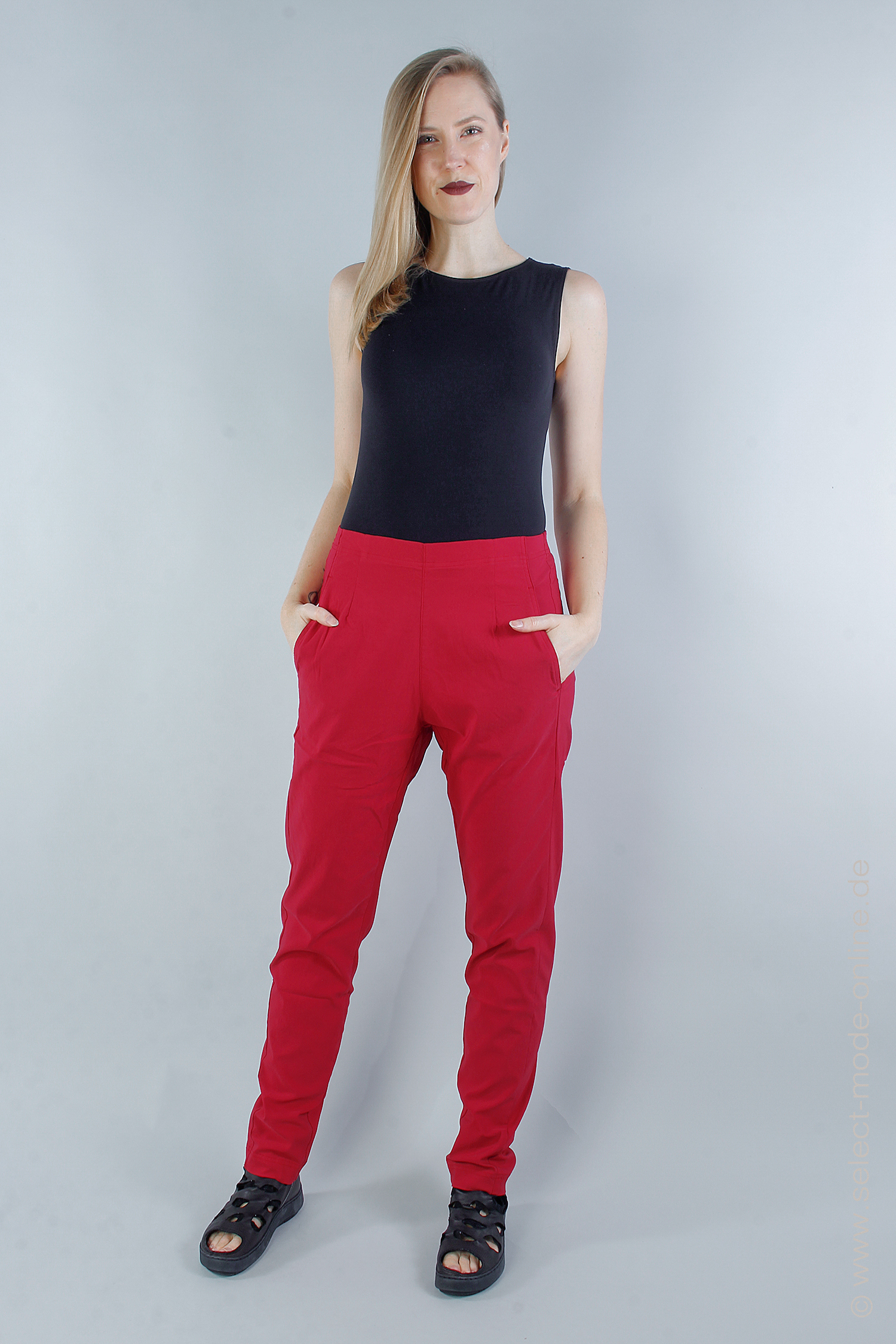 Casual stretch pants - Chili - 1243440136