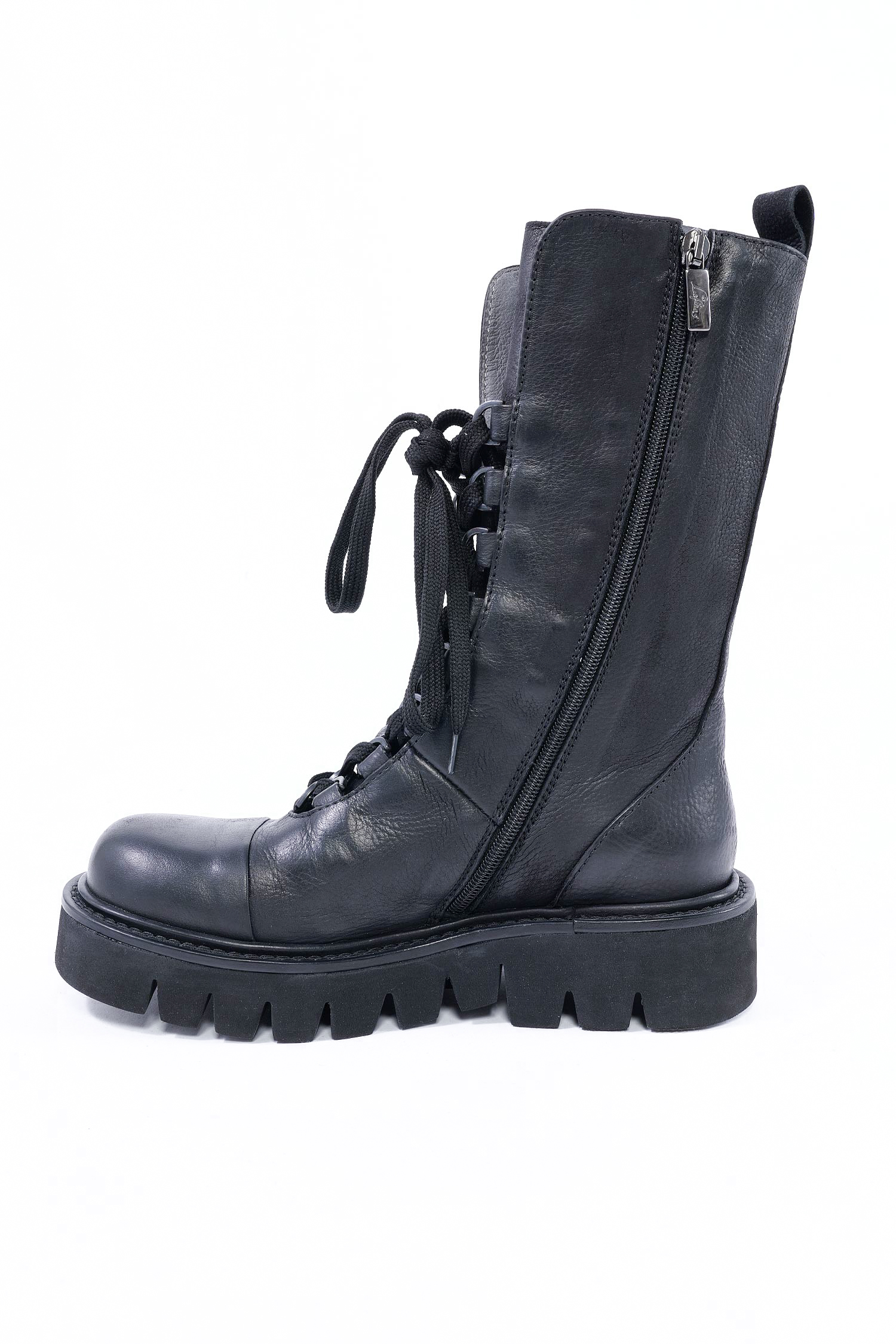 Leder Stiefel - schwarz - 1000