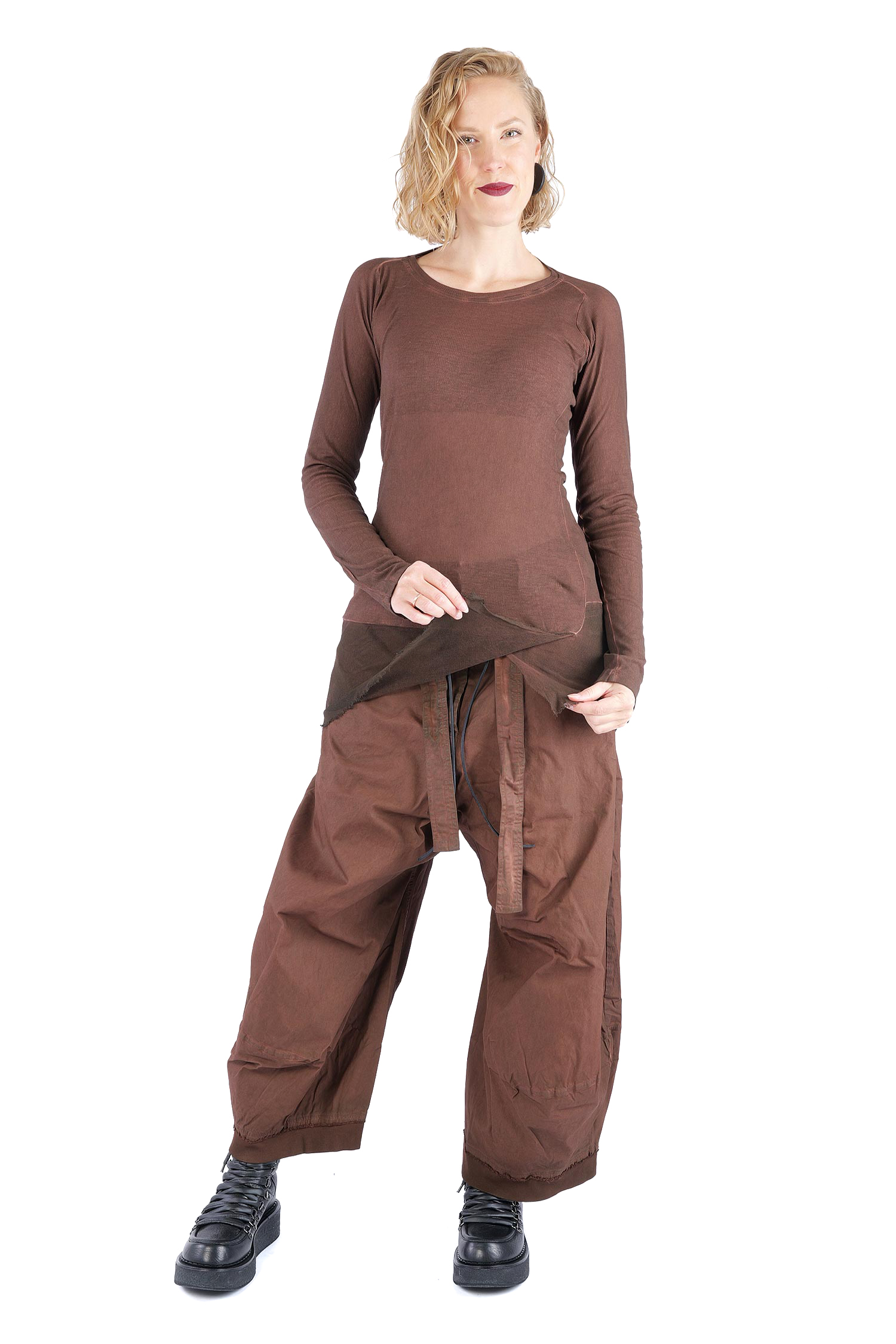 Longsleeve mit Tüll - Henna cloud - 2262340503