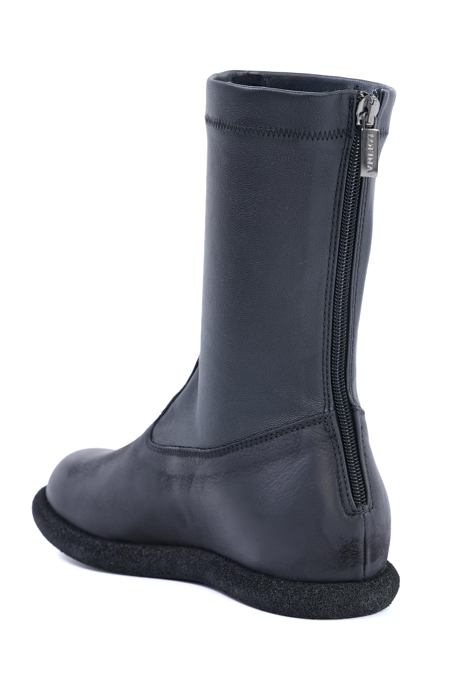 Stretchleder Stiefel - Schwarz - 10502