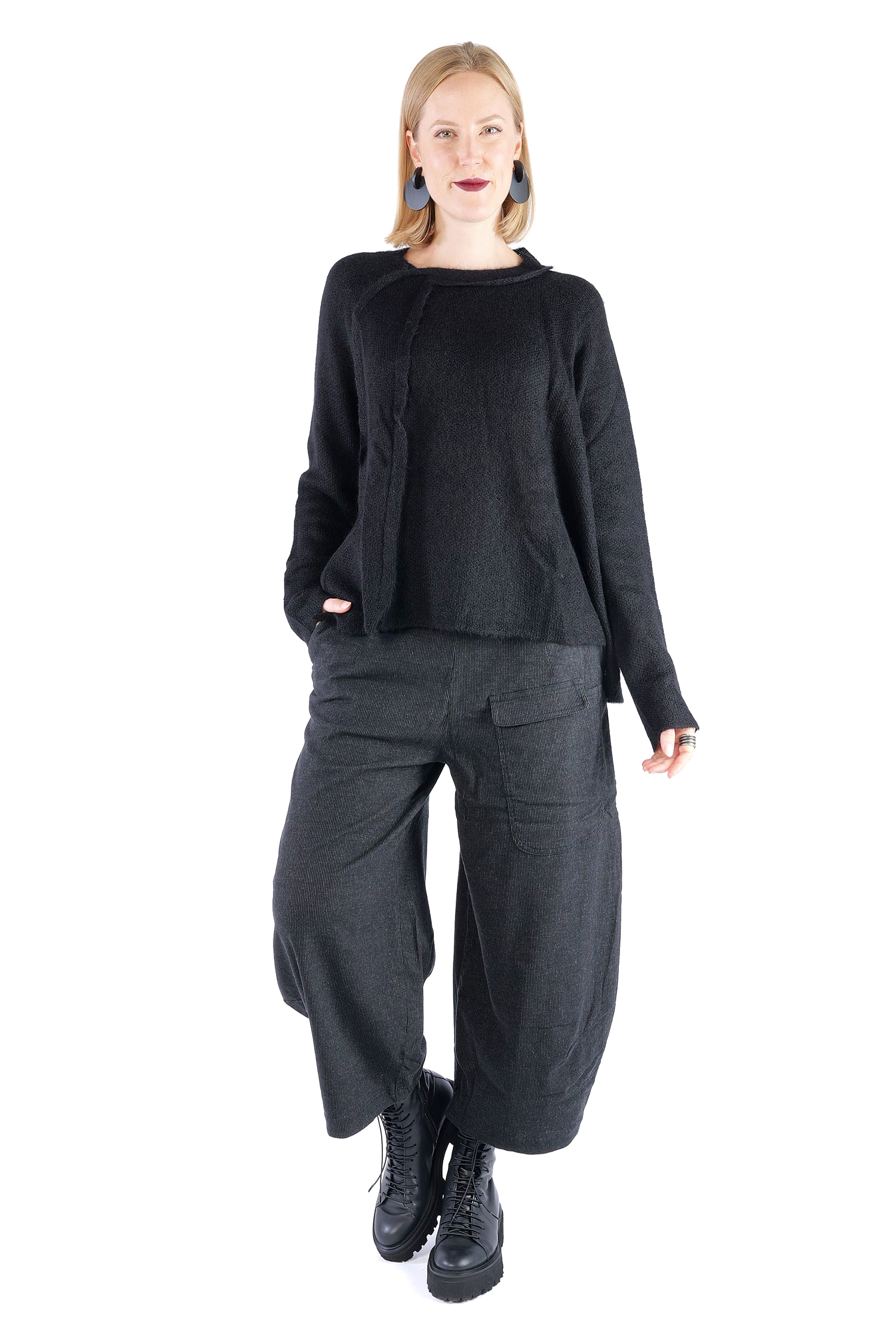 Oversize Strickpullover - Schwarz - 2262450703