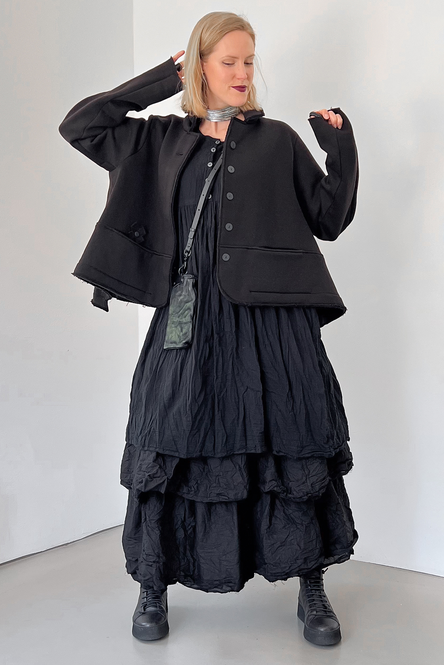 Dicke Sweatjacke - Schwarz - 2102