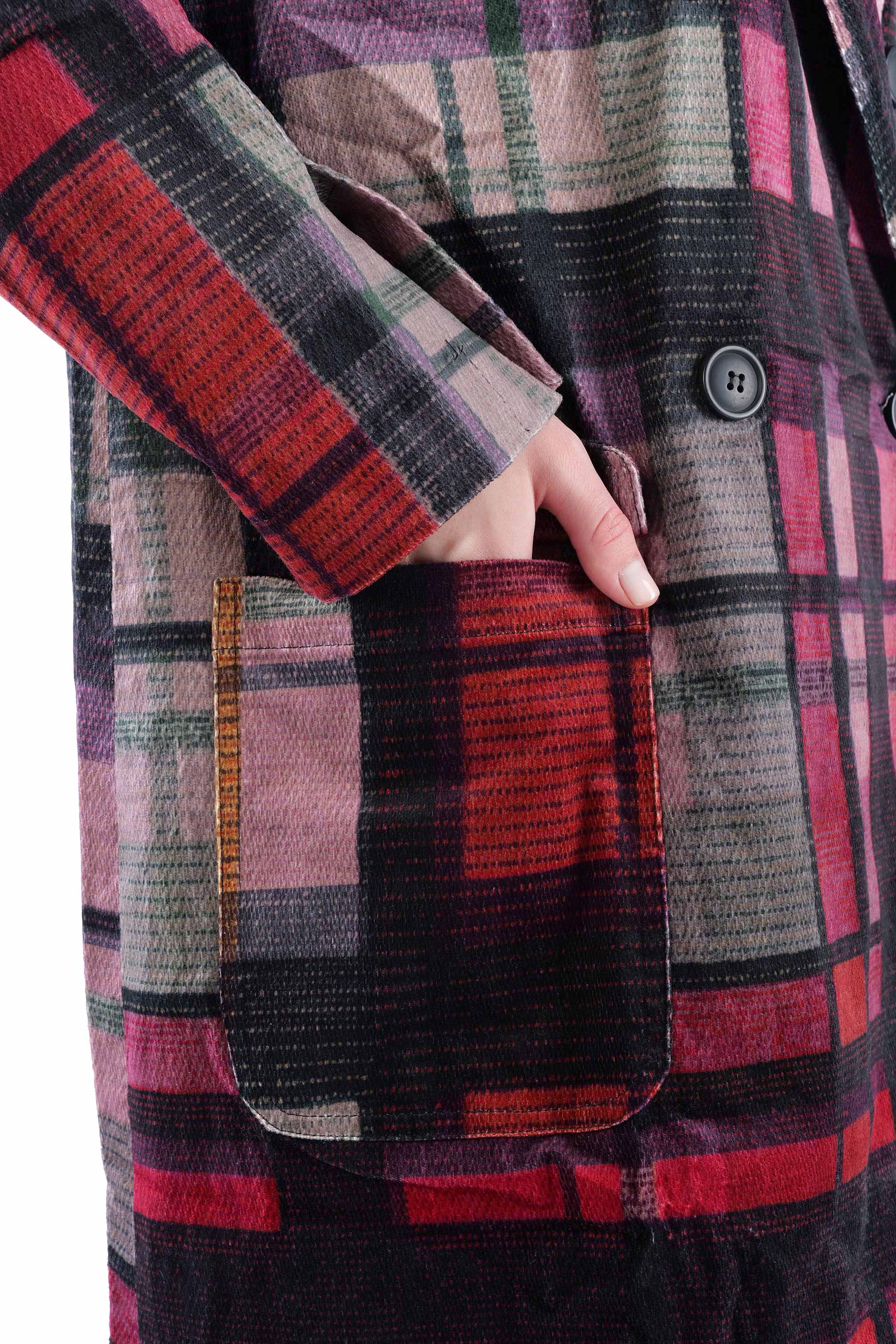 Babycord coat - Check multicolor - 2263231202