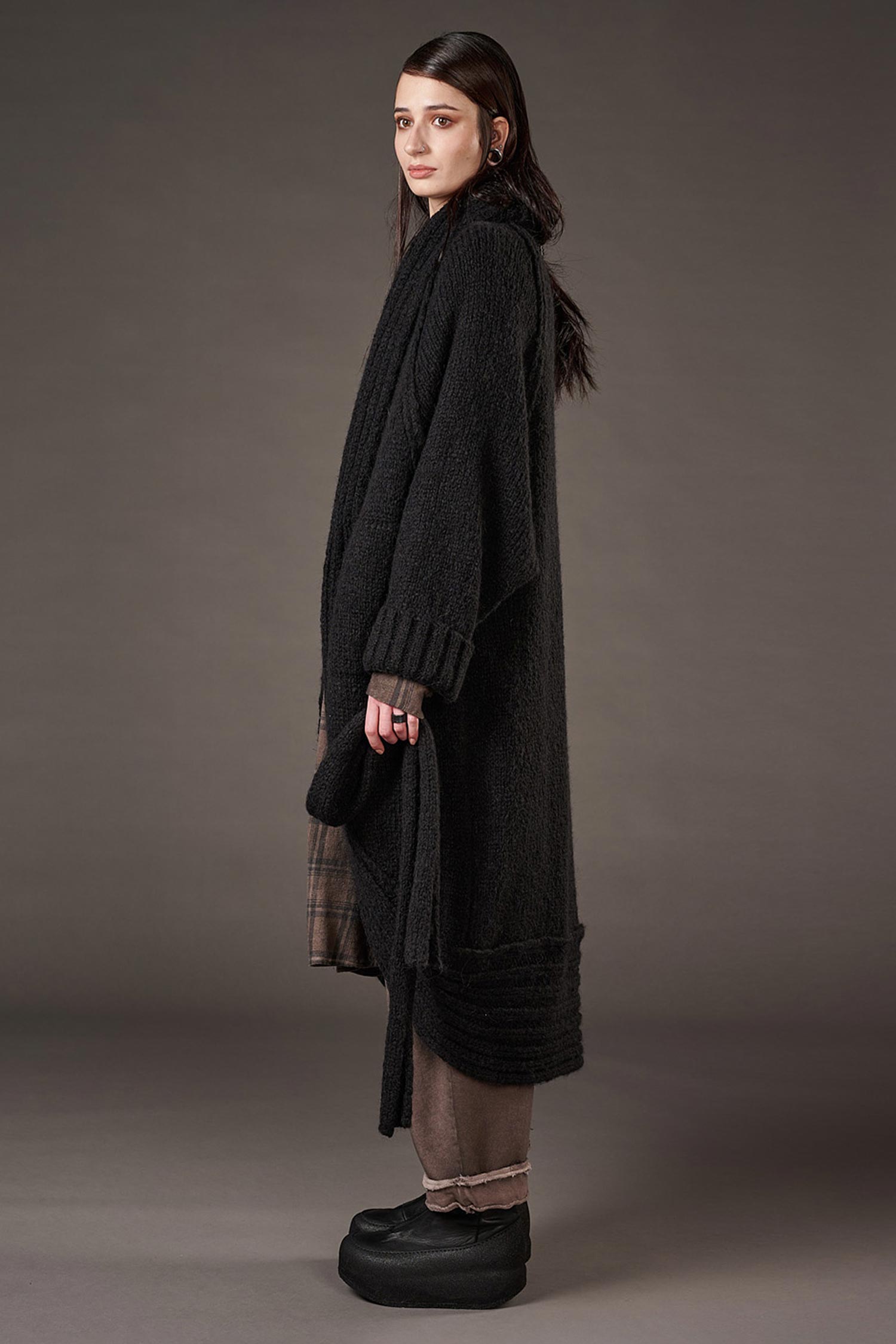 Oversize Cardigan - Schwarz - Serpent