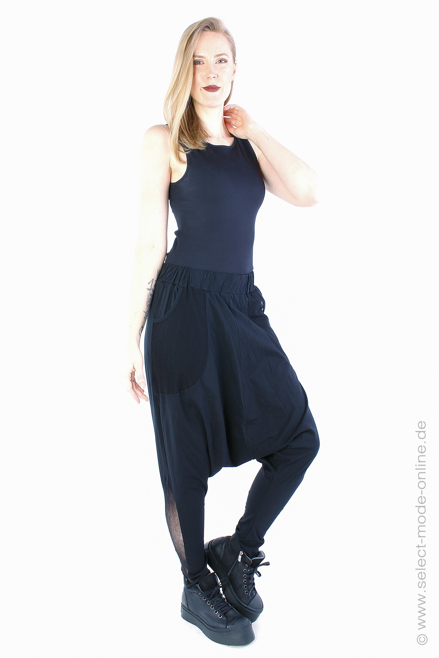 Pants with tulle - black - Dimatto