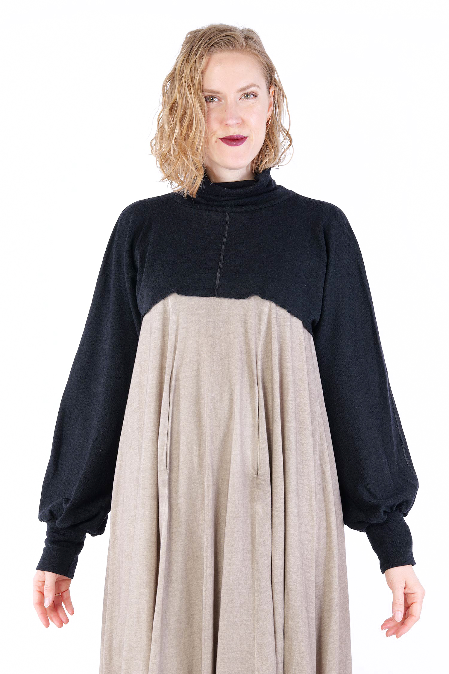 Kurzer Merinopullover - Schwarz - 1041