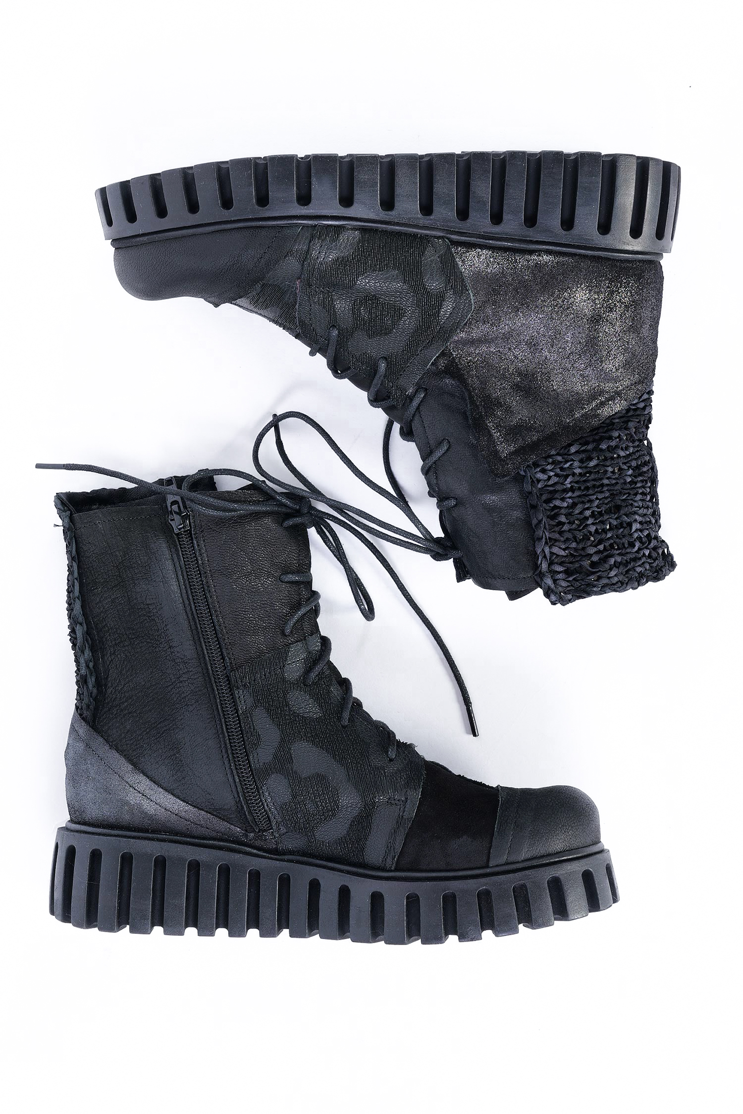 Patchwork Boots - Schwarz - Anastasia