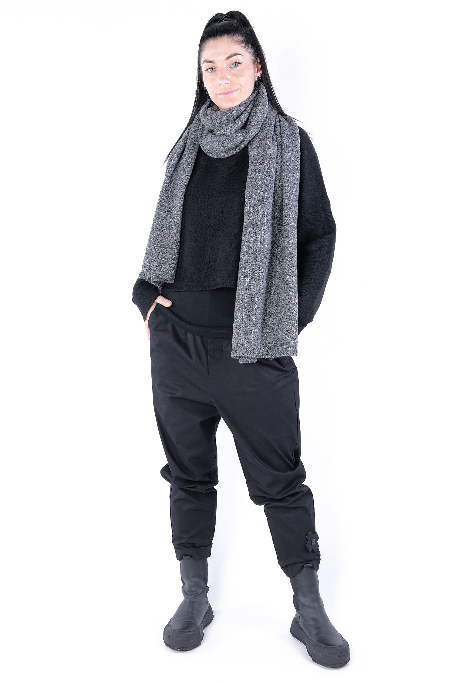 Strickschal - Dark grey - 2253317705