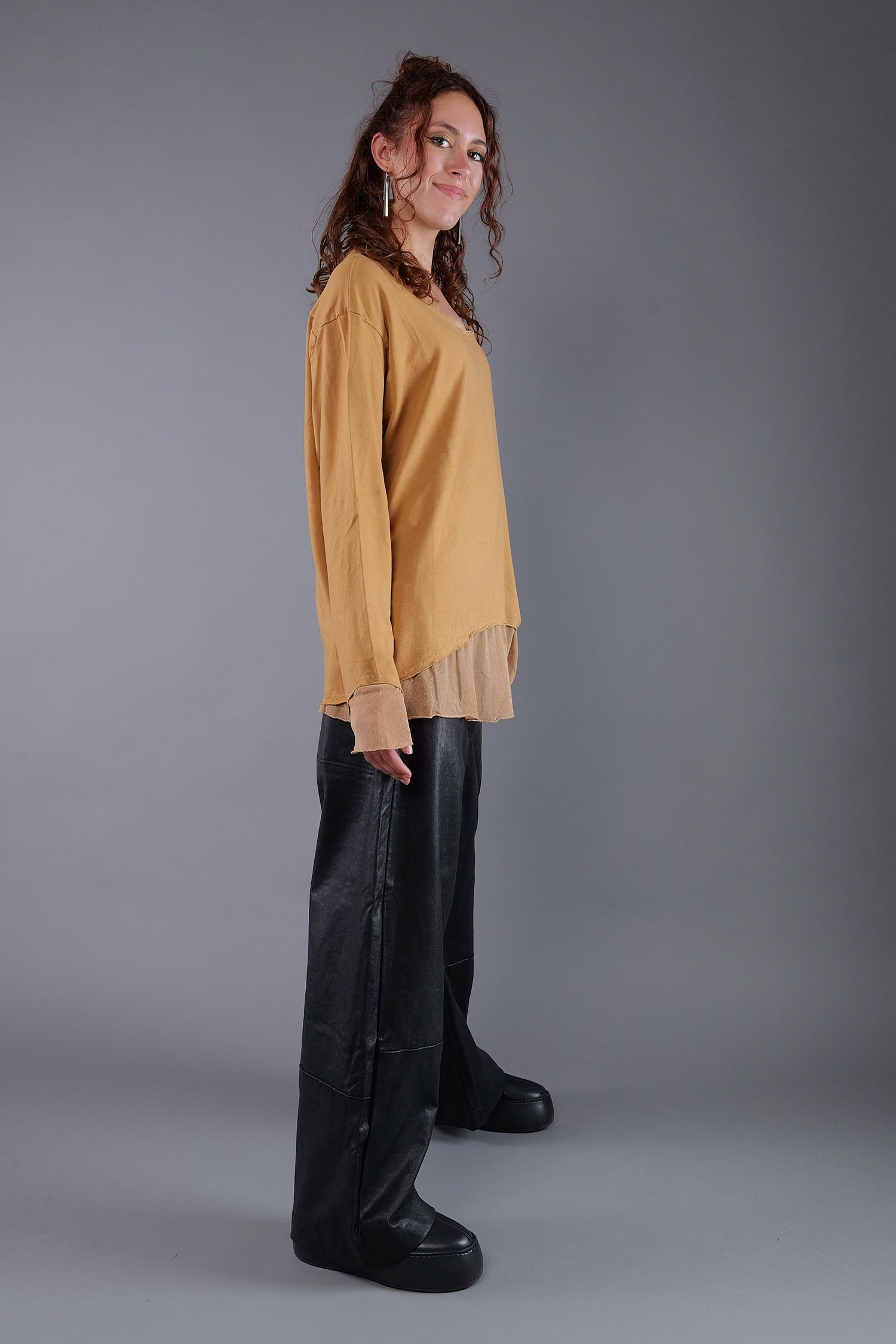 Shirt mit Tüll - Bronze - 2263510502