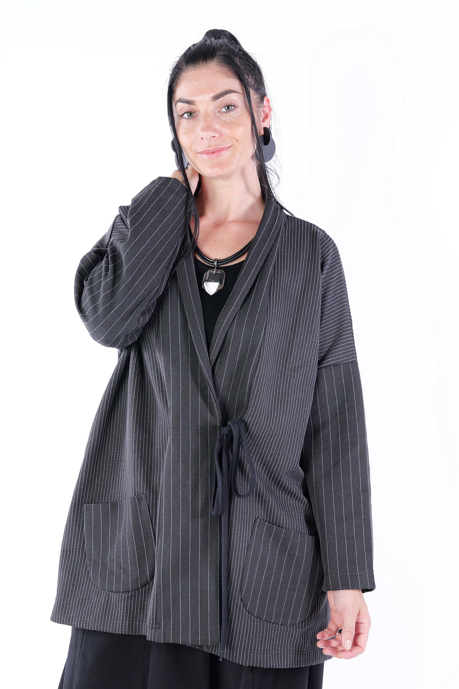 Oversize Jacke - Stripes - Y6638-Y