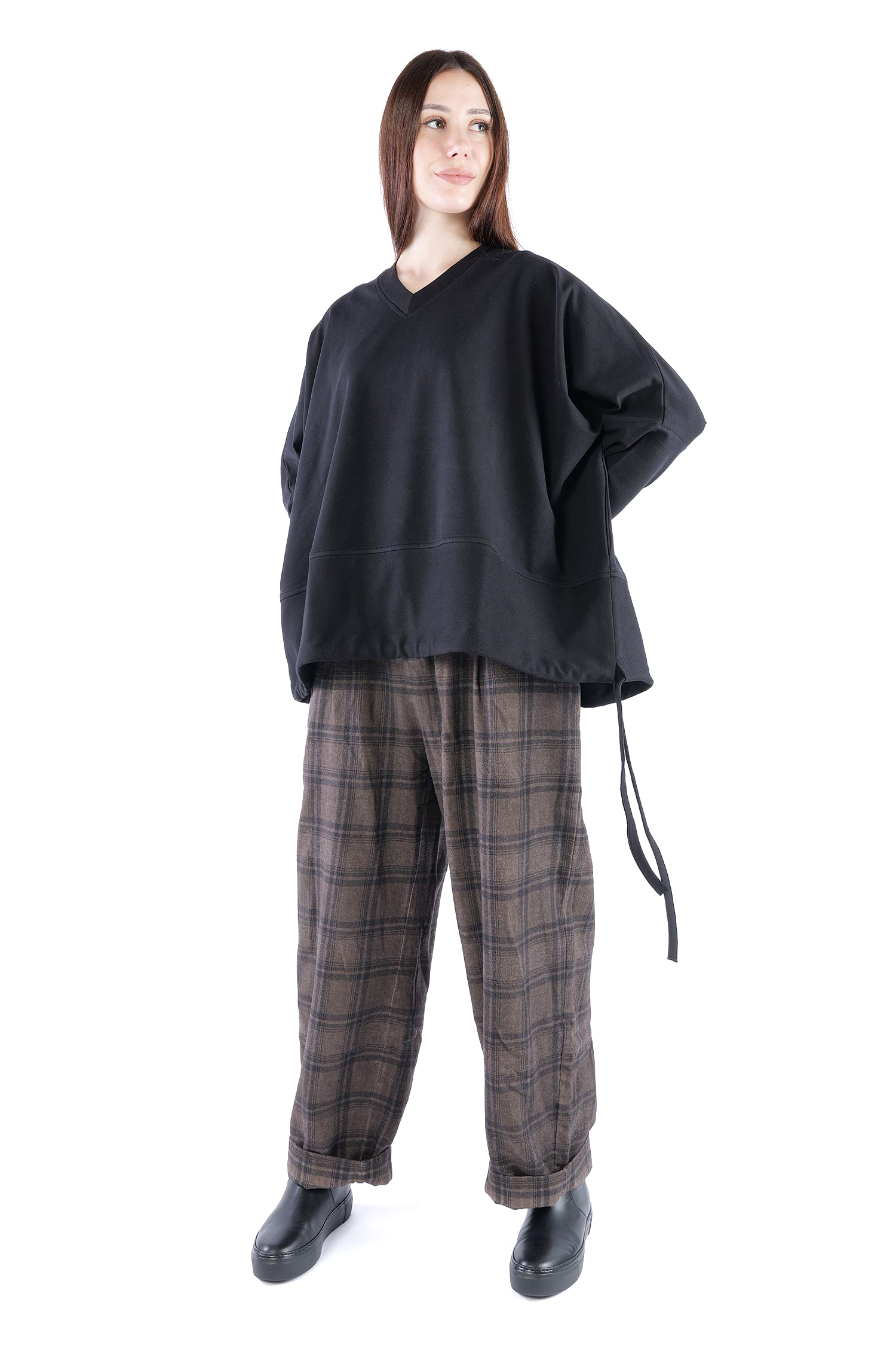 Oversize Sweatpullover - Schwarz - 26.2-KHF116