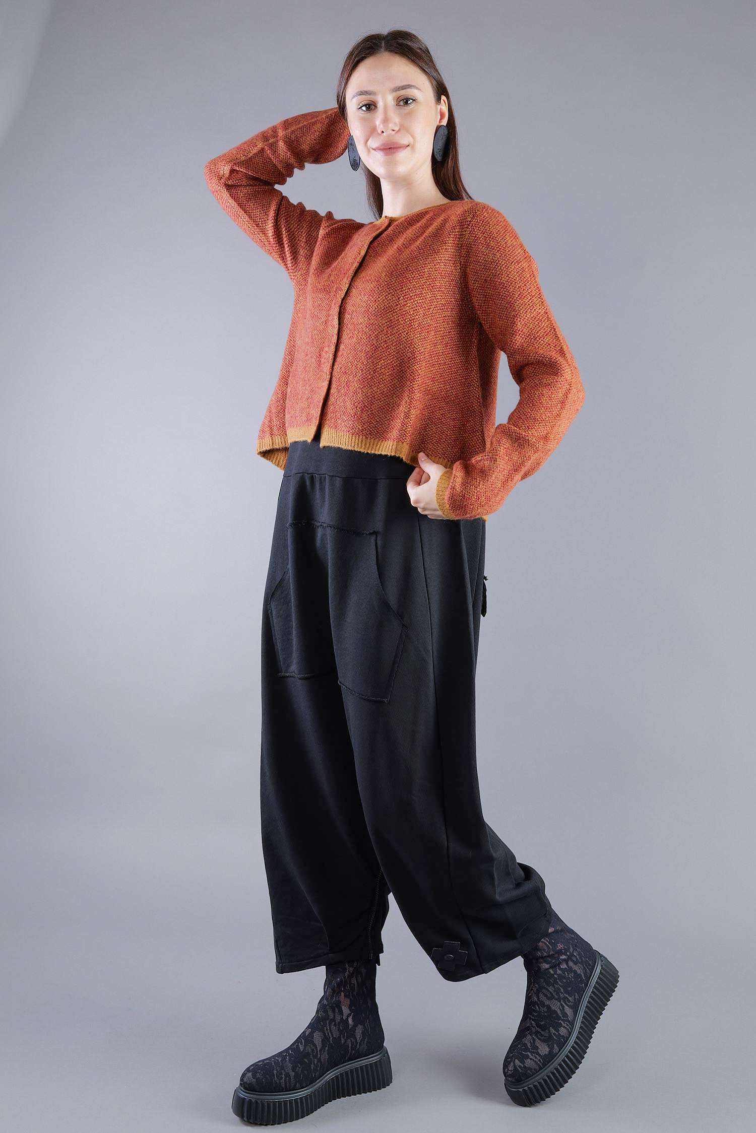 Strickjacke - Bronze lava jacquard - 2263277101
