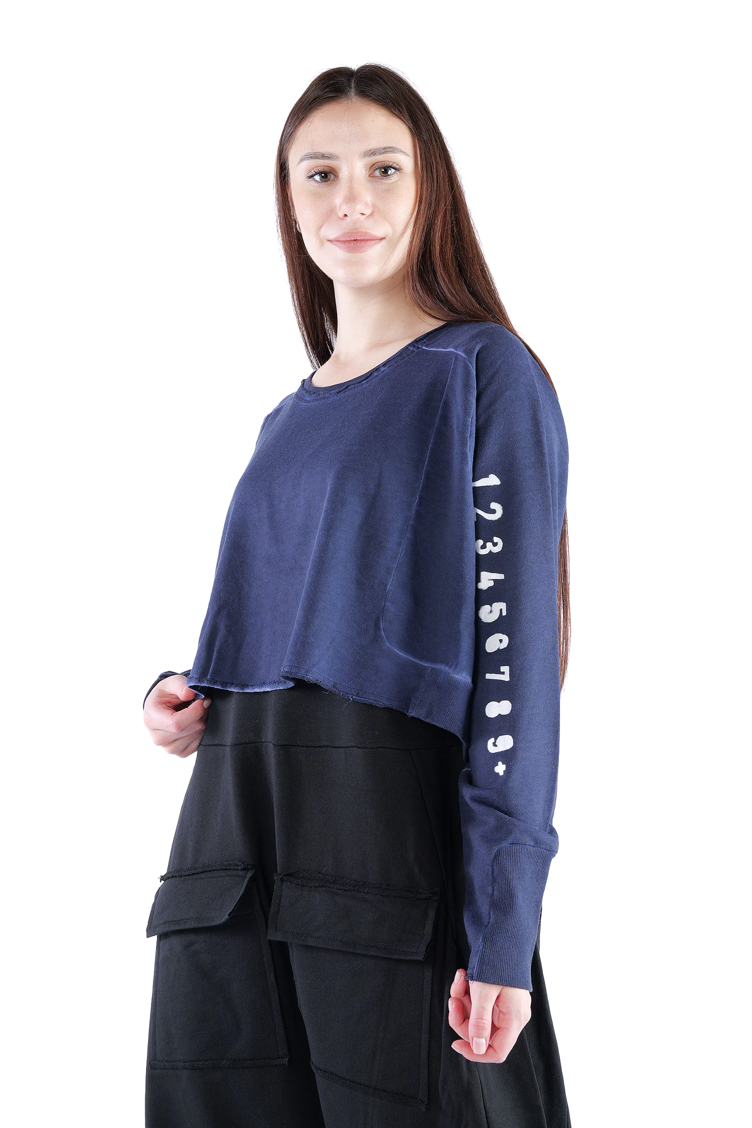 Kurzer Sweatpullover - Ocean print - 2137