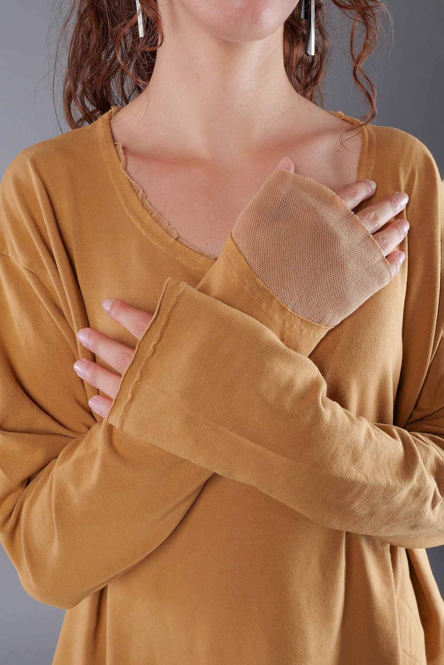 Shirt mit Tüll - Bronze - 2263510502
