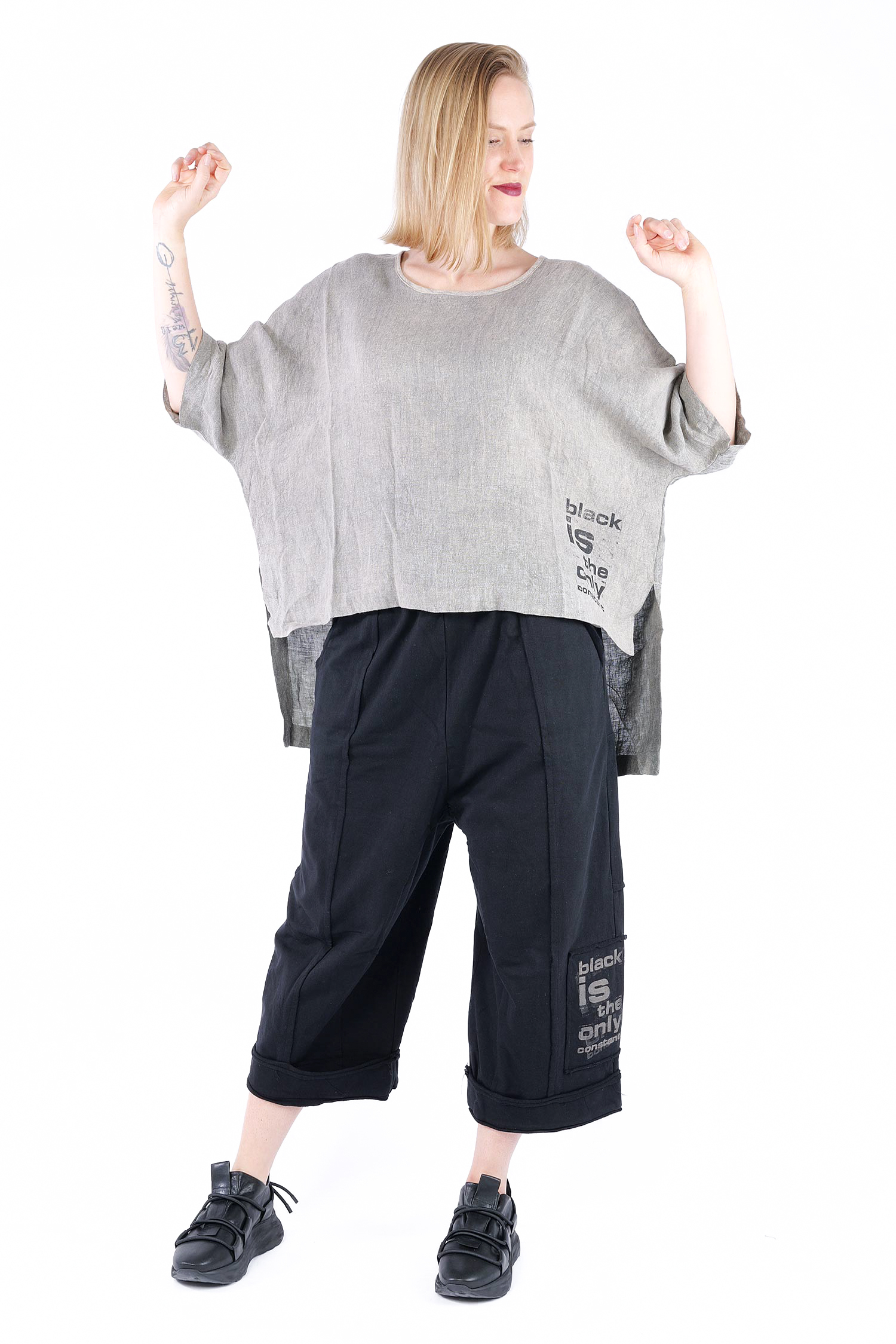 Leinen Shirt - Grey Stone-washed - Curie