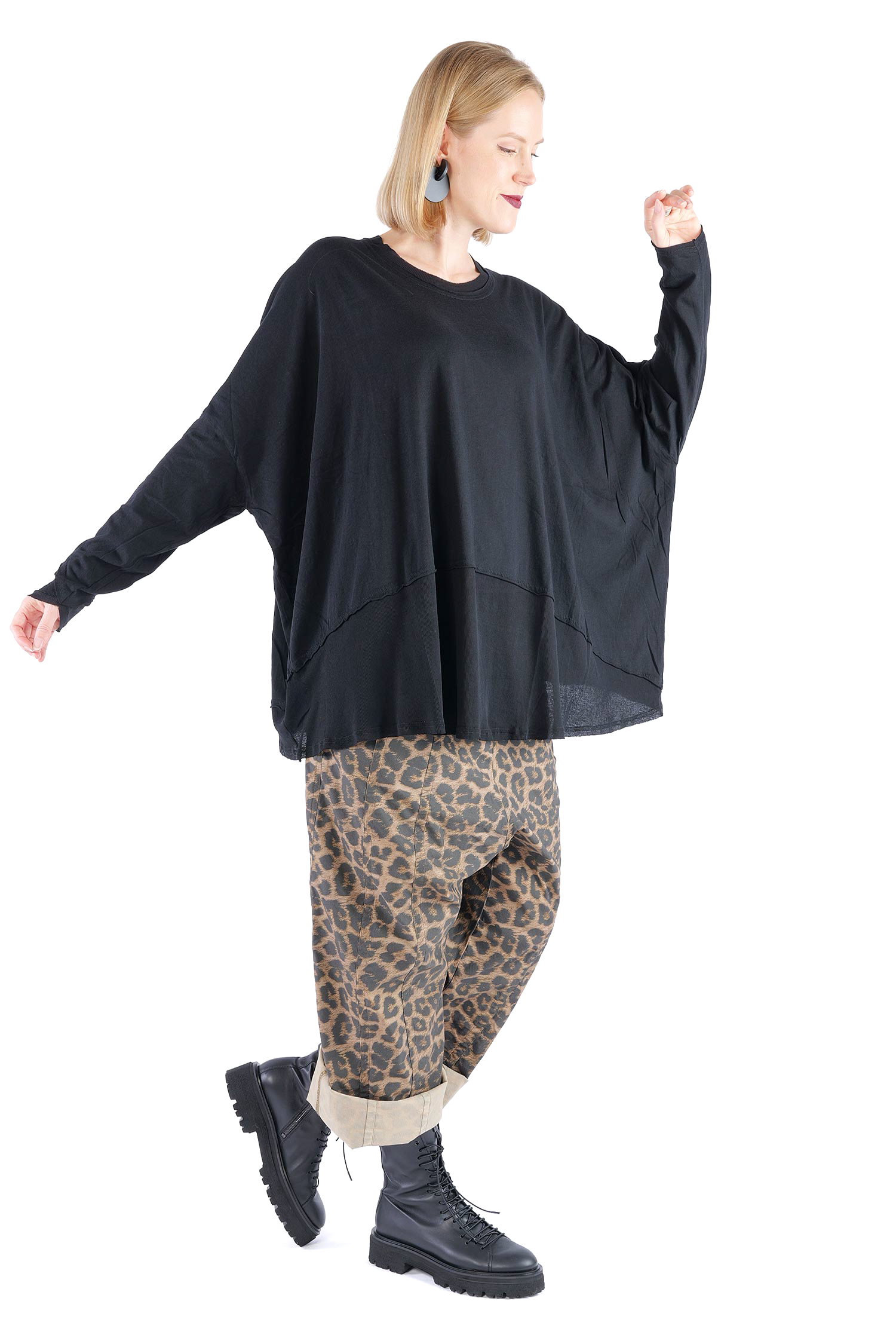 Oversize Tunika - Schwarz - 2263330503