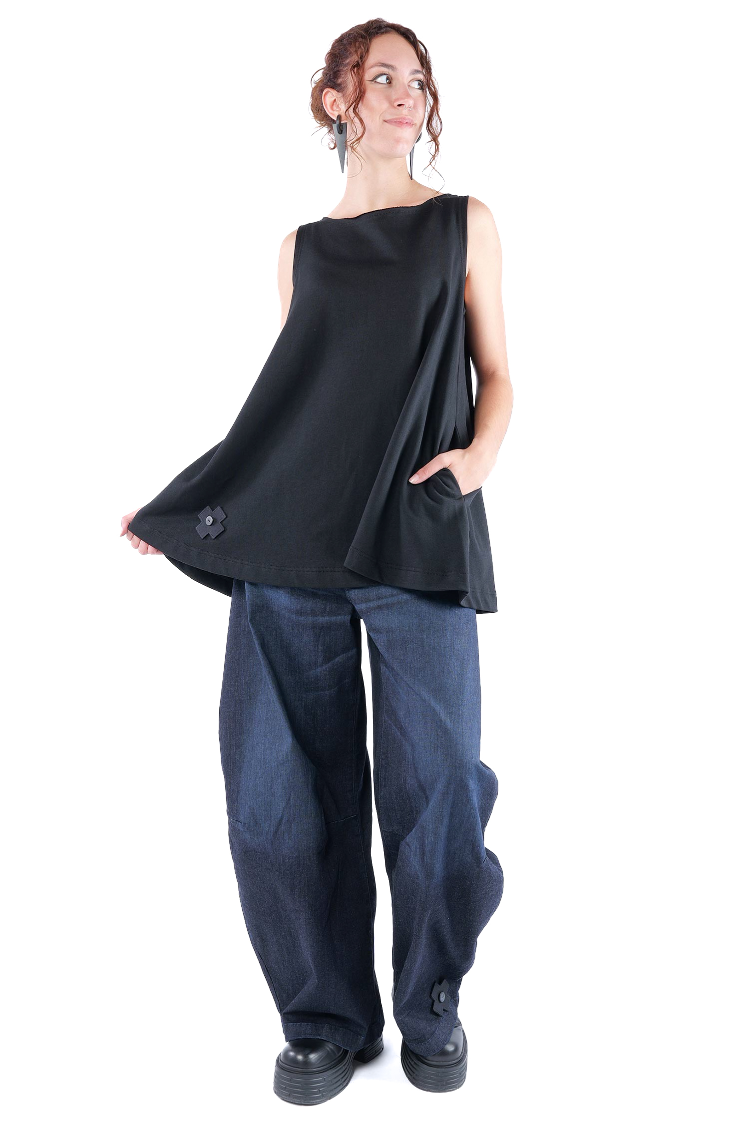Wandelbares Top - Schwarz - 2123