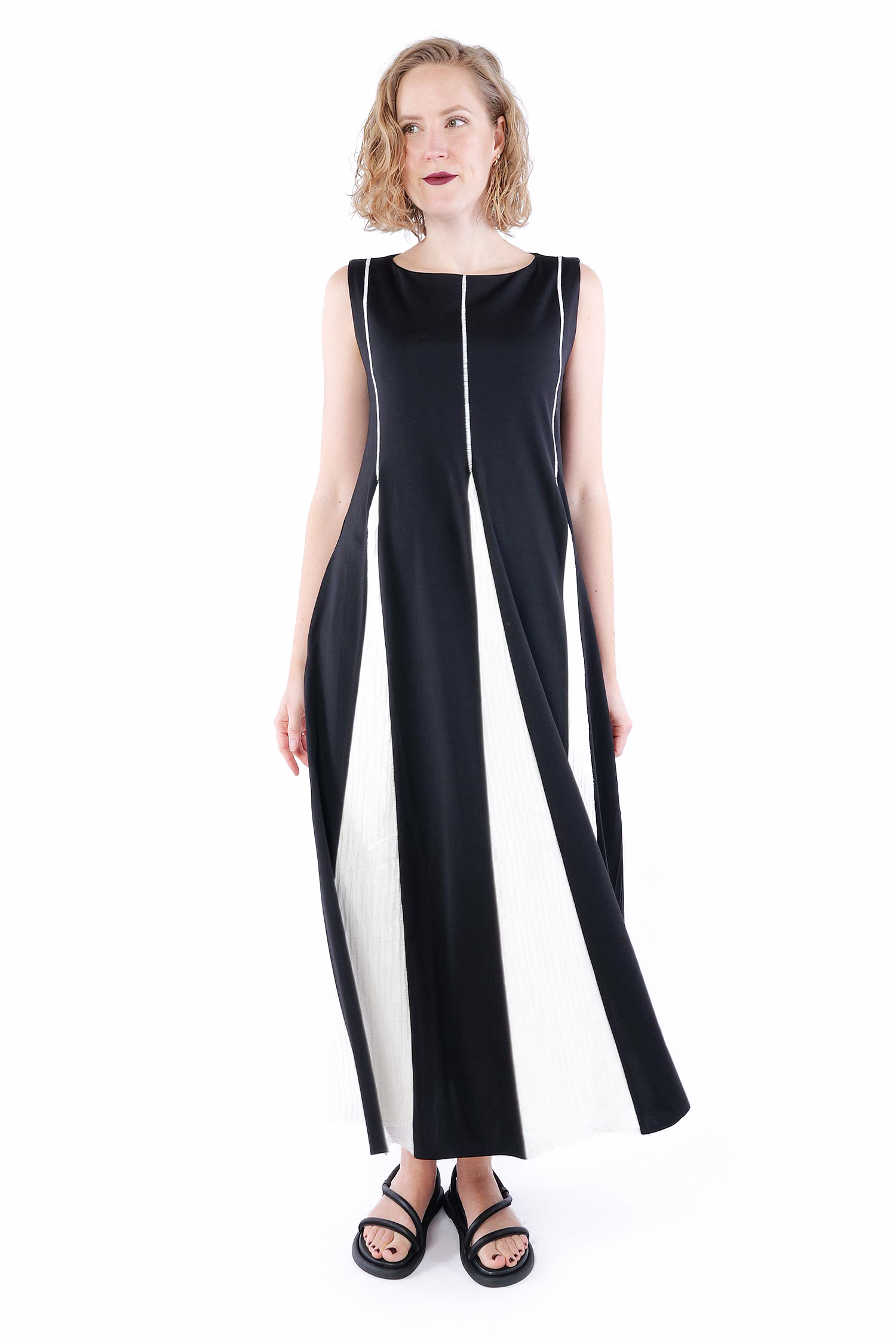 Kleid mit Plissees - Block Vanilla - 860424