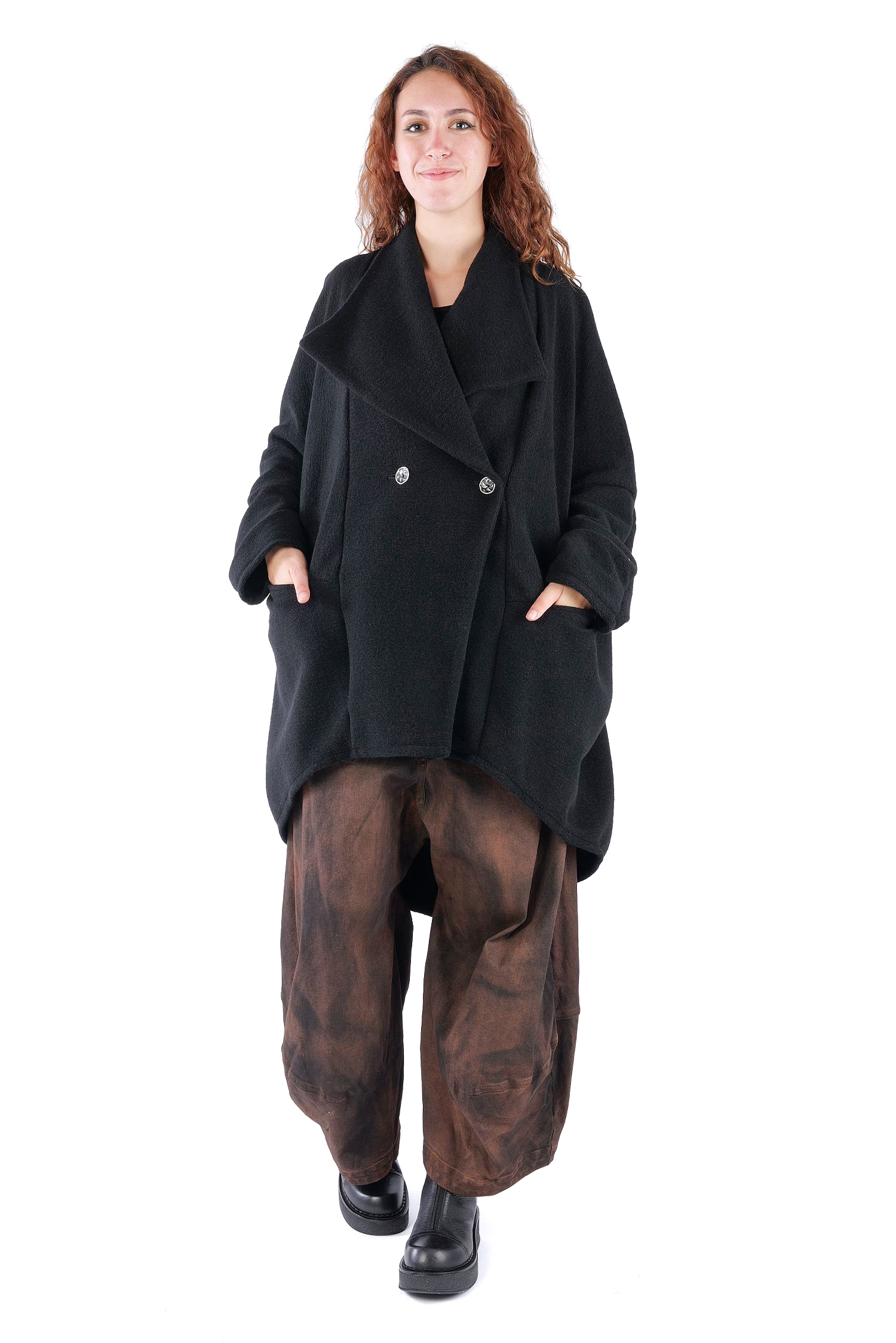 Oversize Mantel - Schwarz - S490