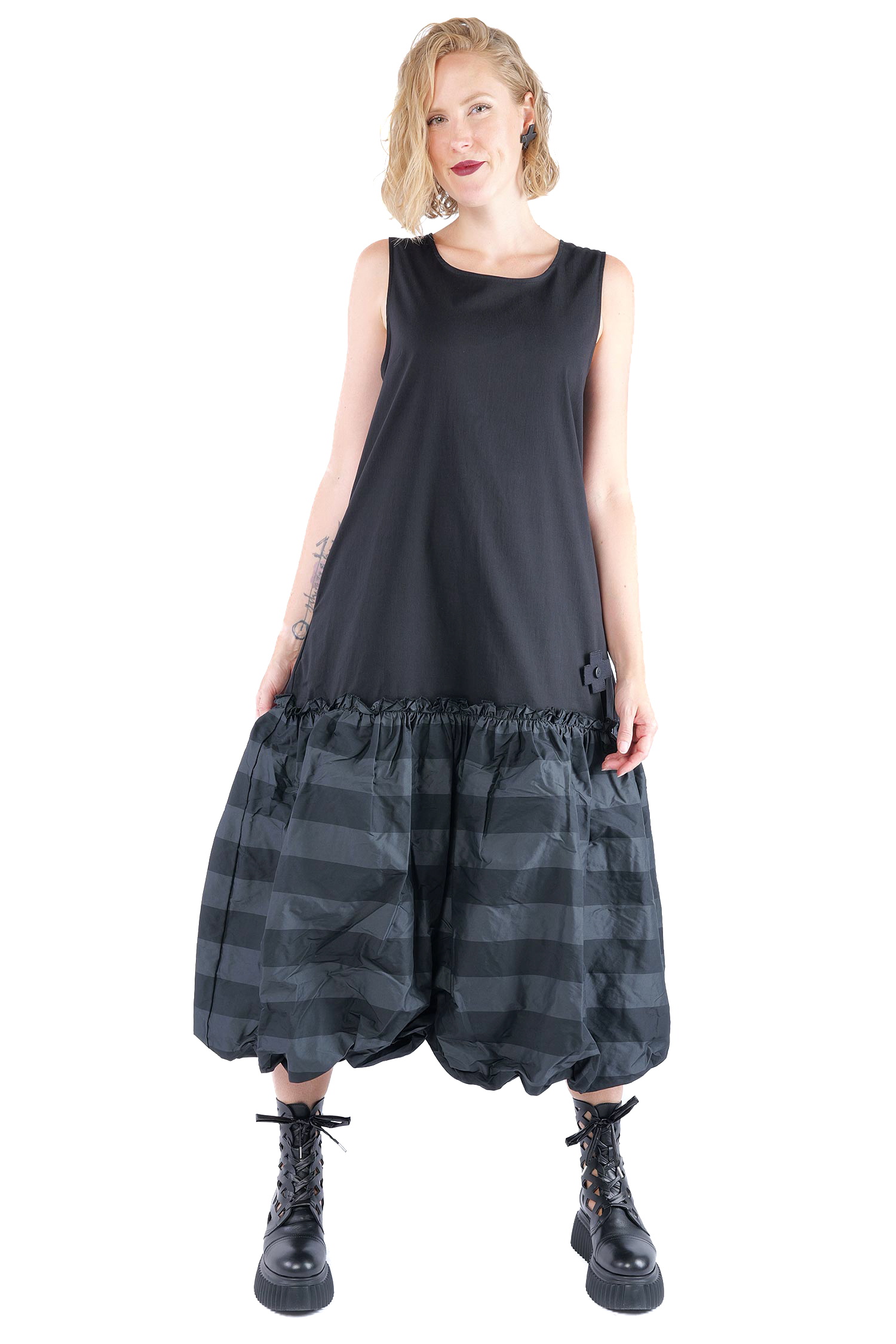 Stretchkleid - Black widestripe - 1163