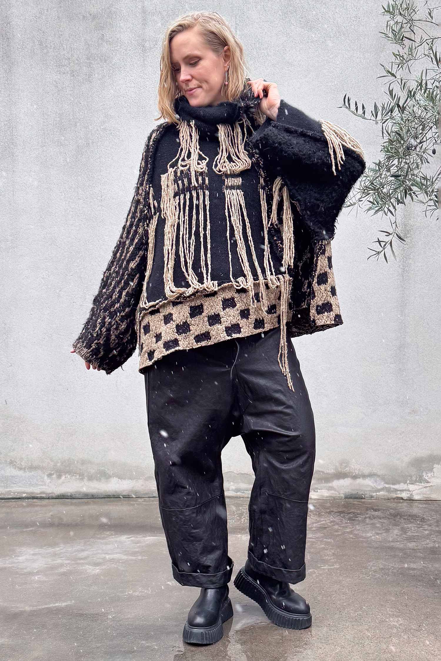Chunky knit pullover - Dakar/black - 2262640702