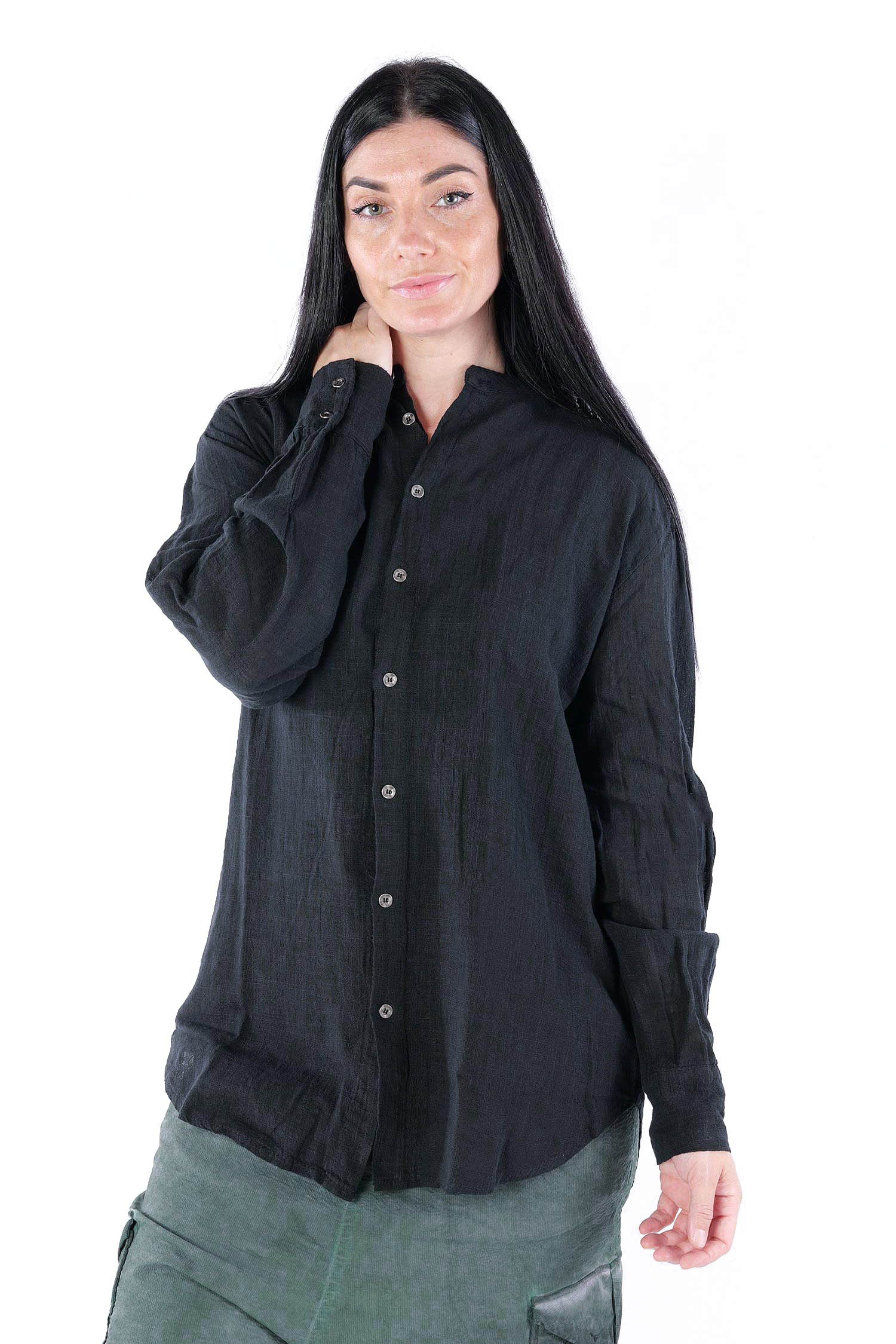 Baumwoll Hemd - Schwarz - LM118