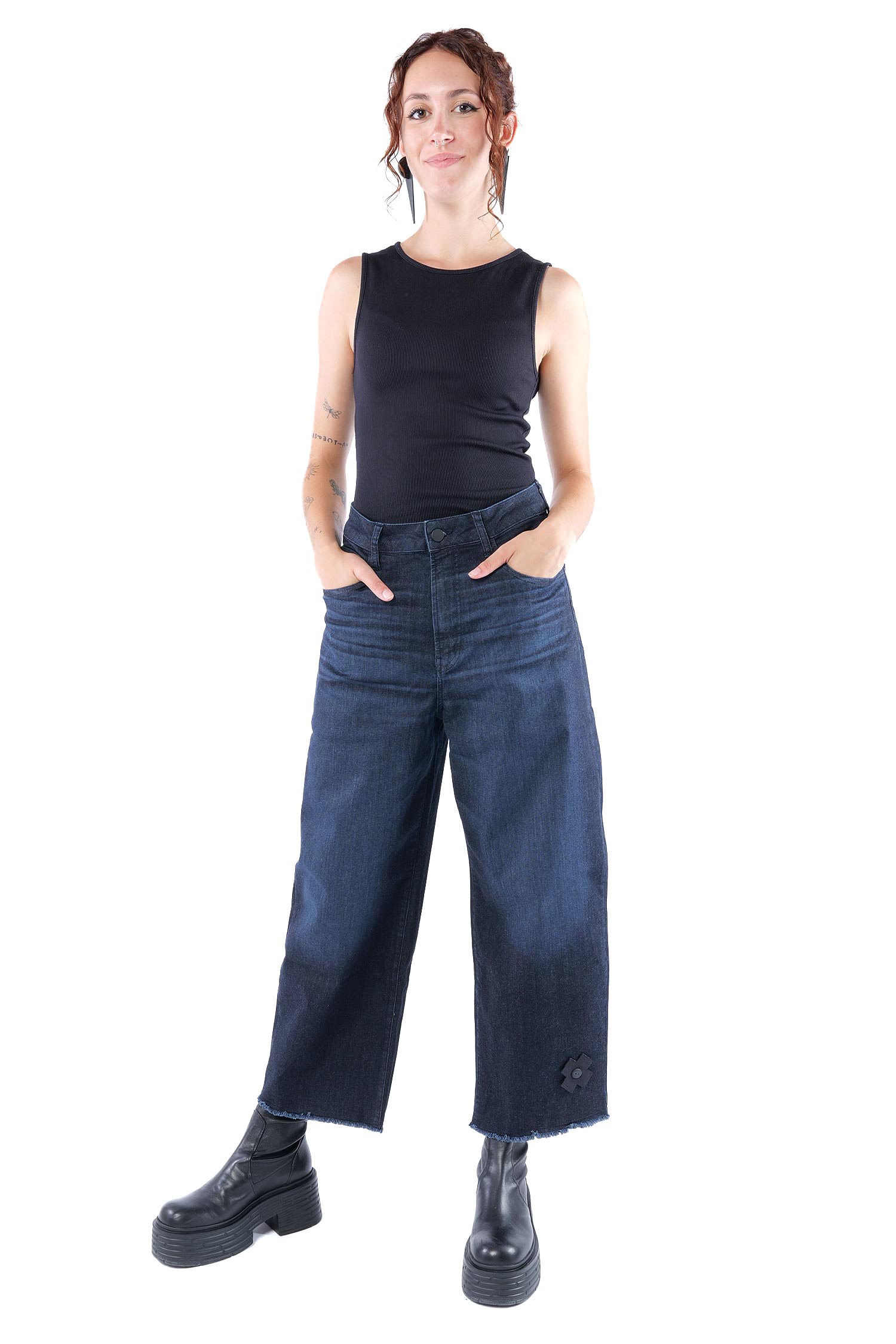 Weite Jeanshose - Darkblue - 10019