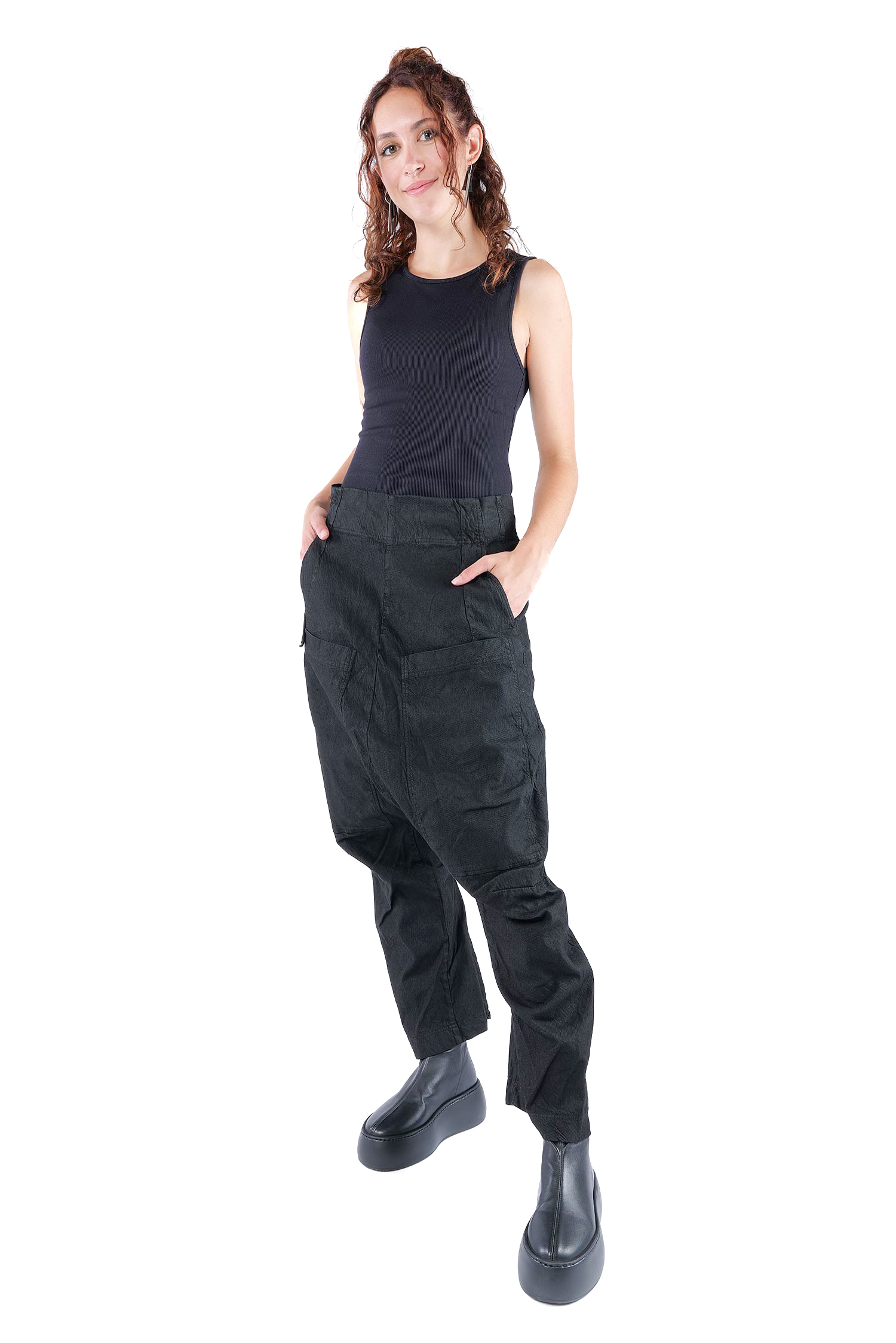 Low crotch pants - Black - 2262120102