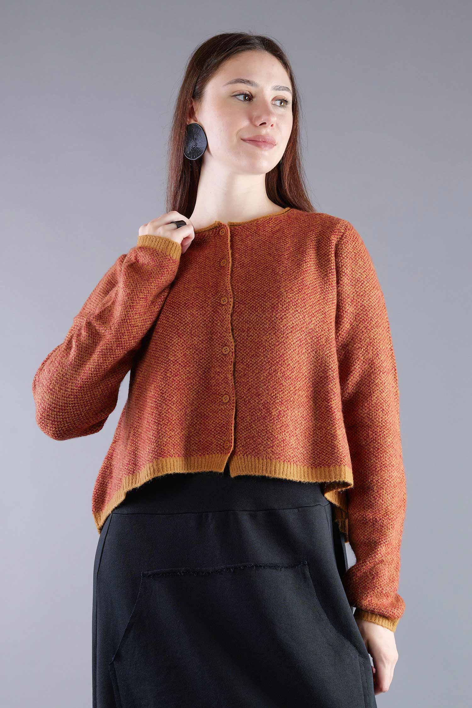 Strickjacke - Bronze lava jacquard - 2263277101