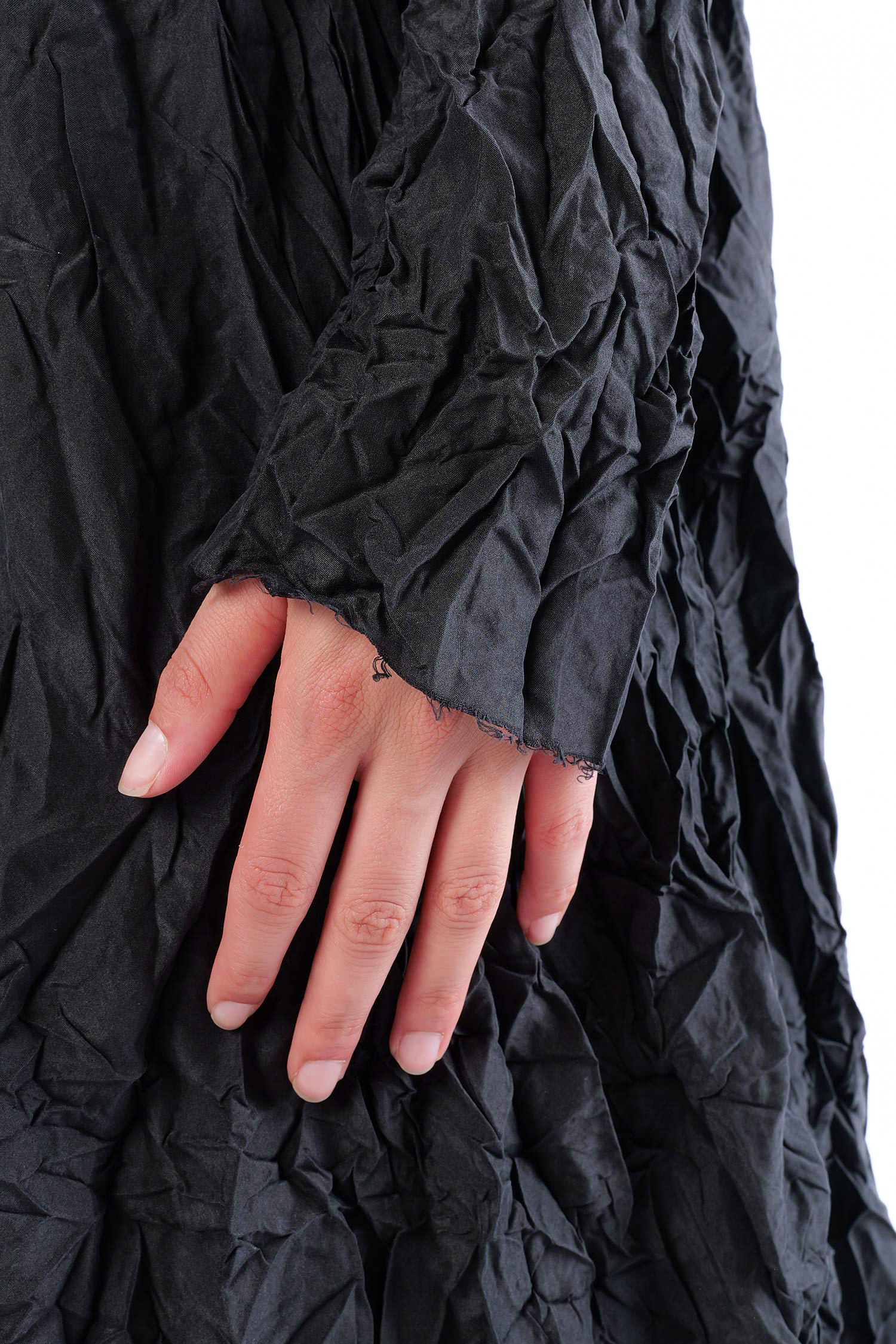 Oversize Seidenkleid - Schwarz - Ellastik