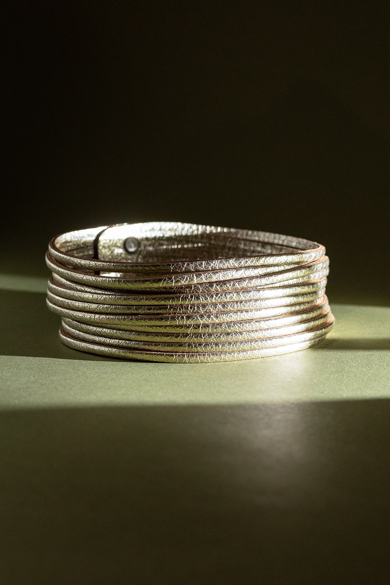 Leder Halskette - Choker - platin