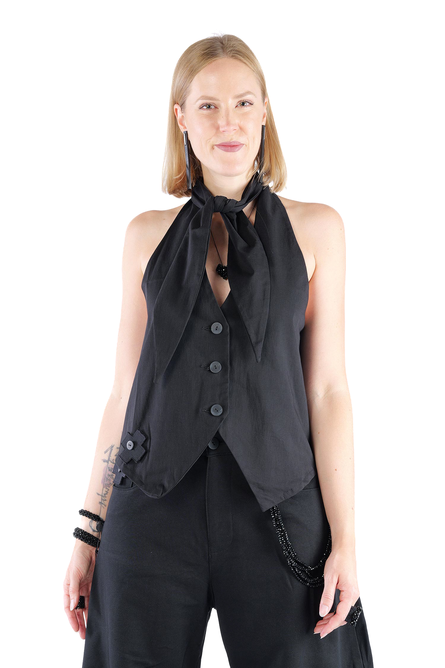Stretch-Weste - Schwarz - 4036