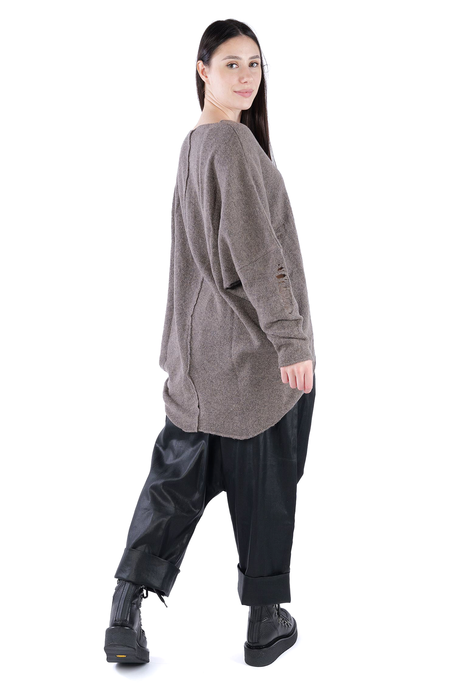 Feinstrick Pullover - Faded brown - Jojo