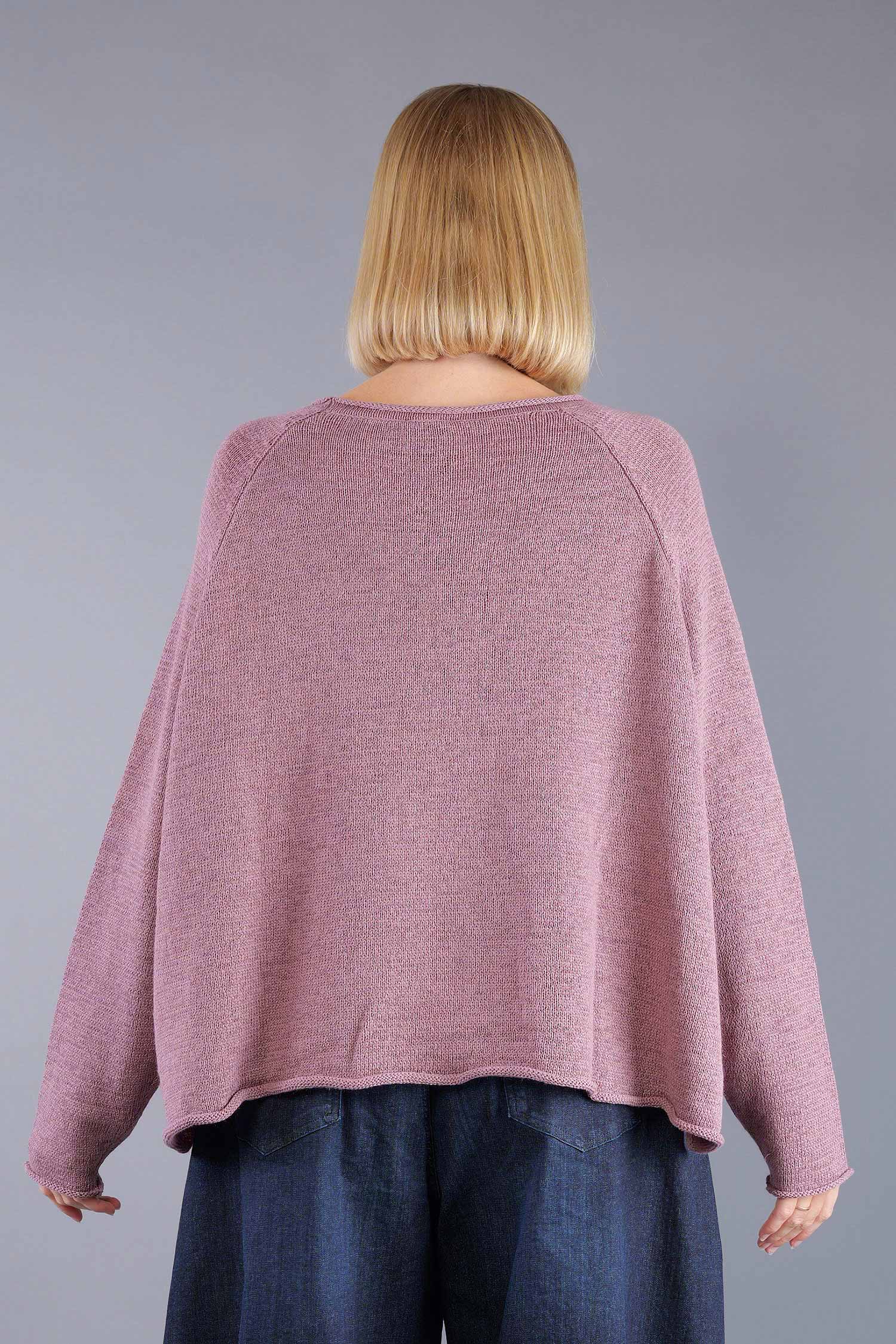 Oversized knitted pullover - Crystal - 2263720713