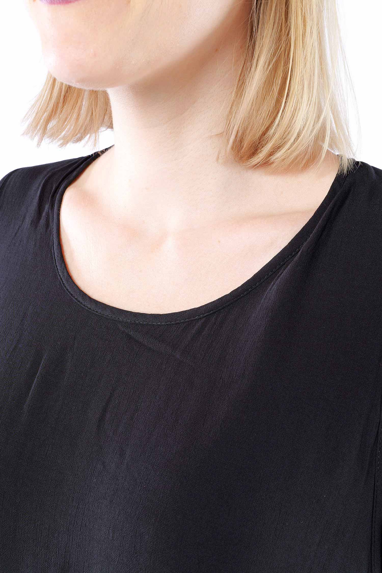 Doppellagiges Kleid - Schwarz - Foamina