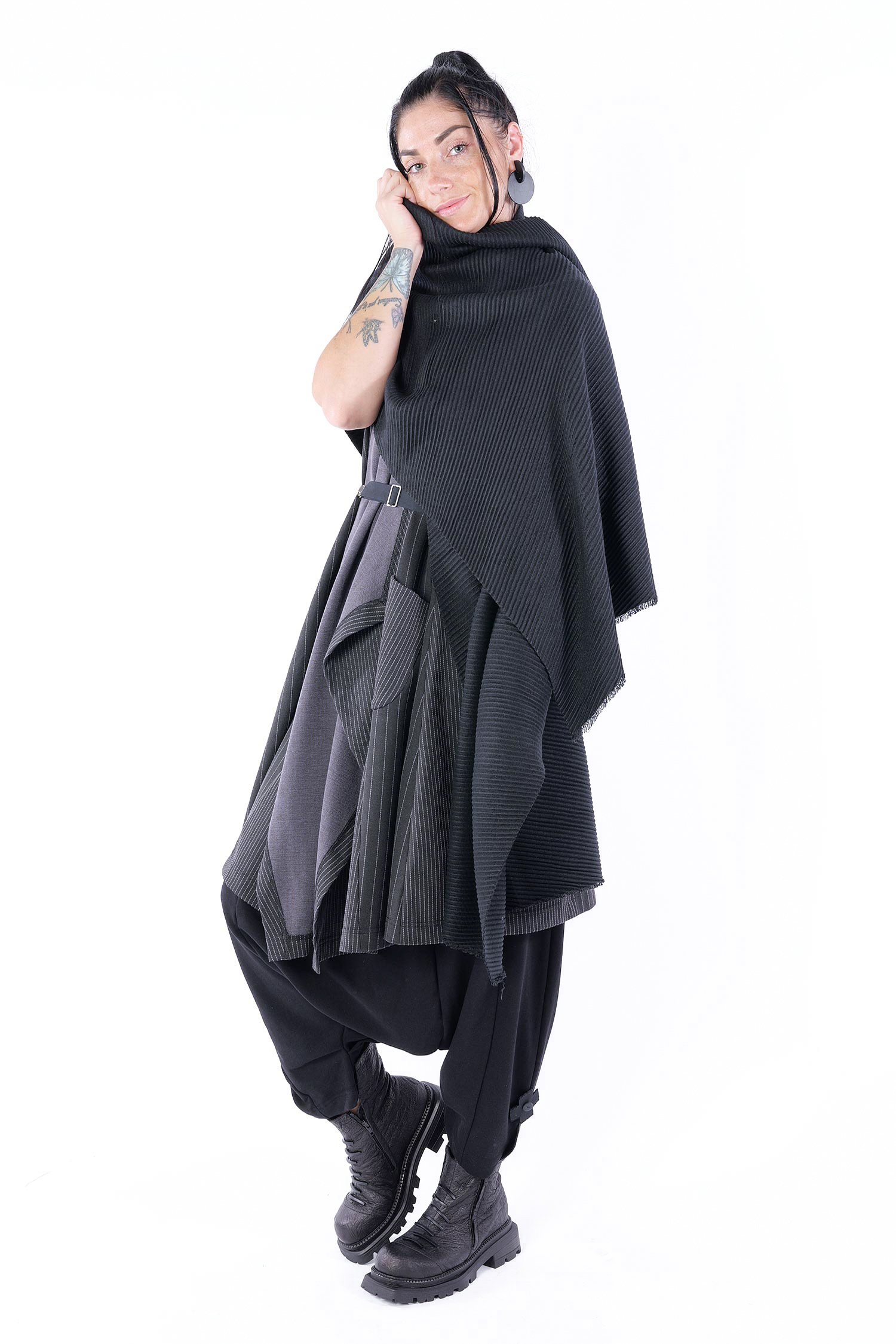 Kuscheliger Schal - Schwarz - W7135