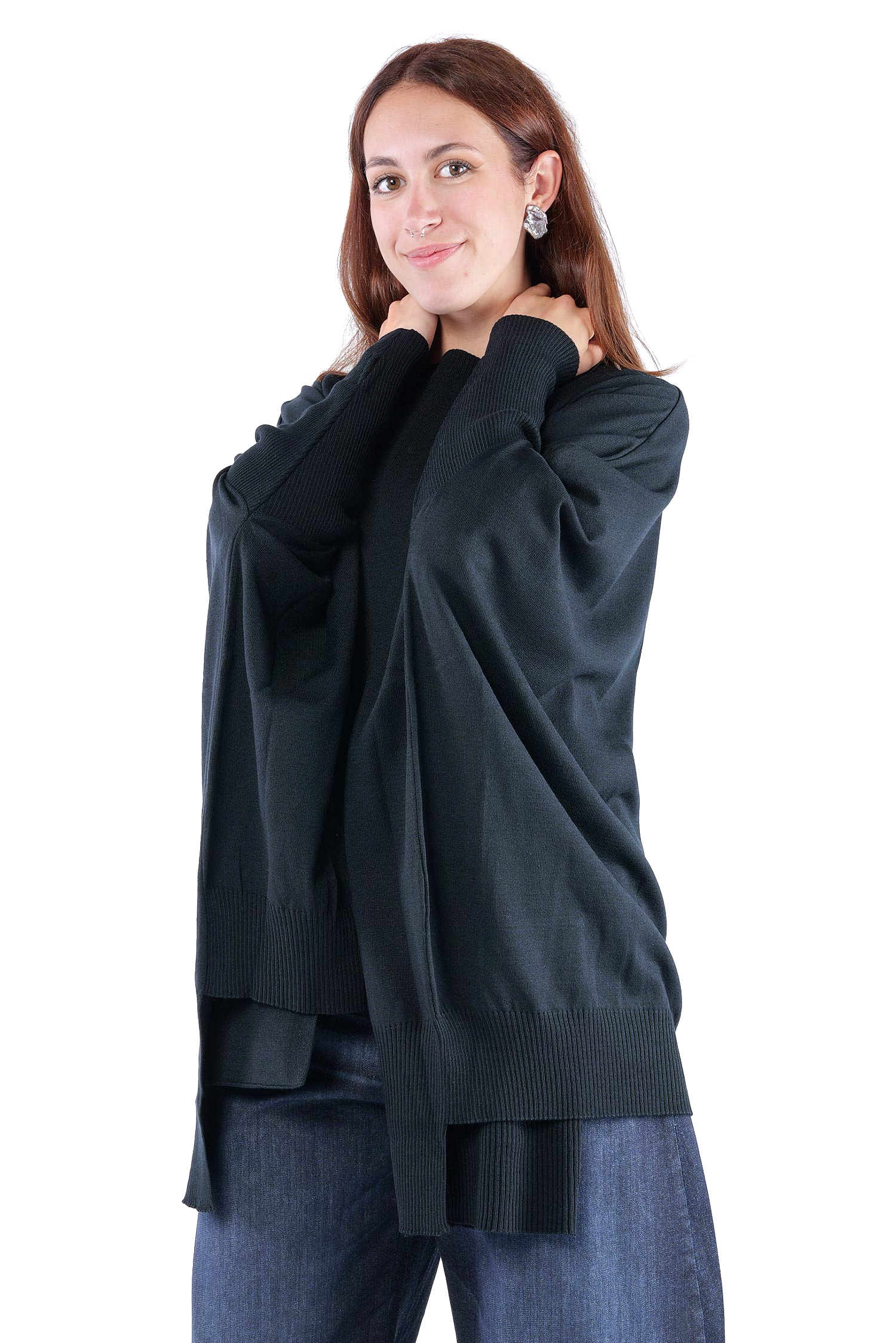 Oversize Strickpullover - Schwarz - 26.2-KHG445