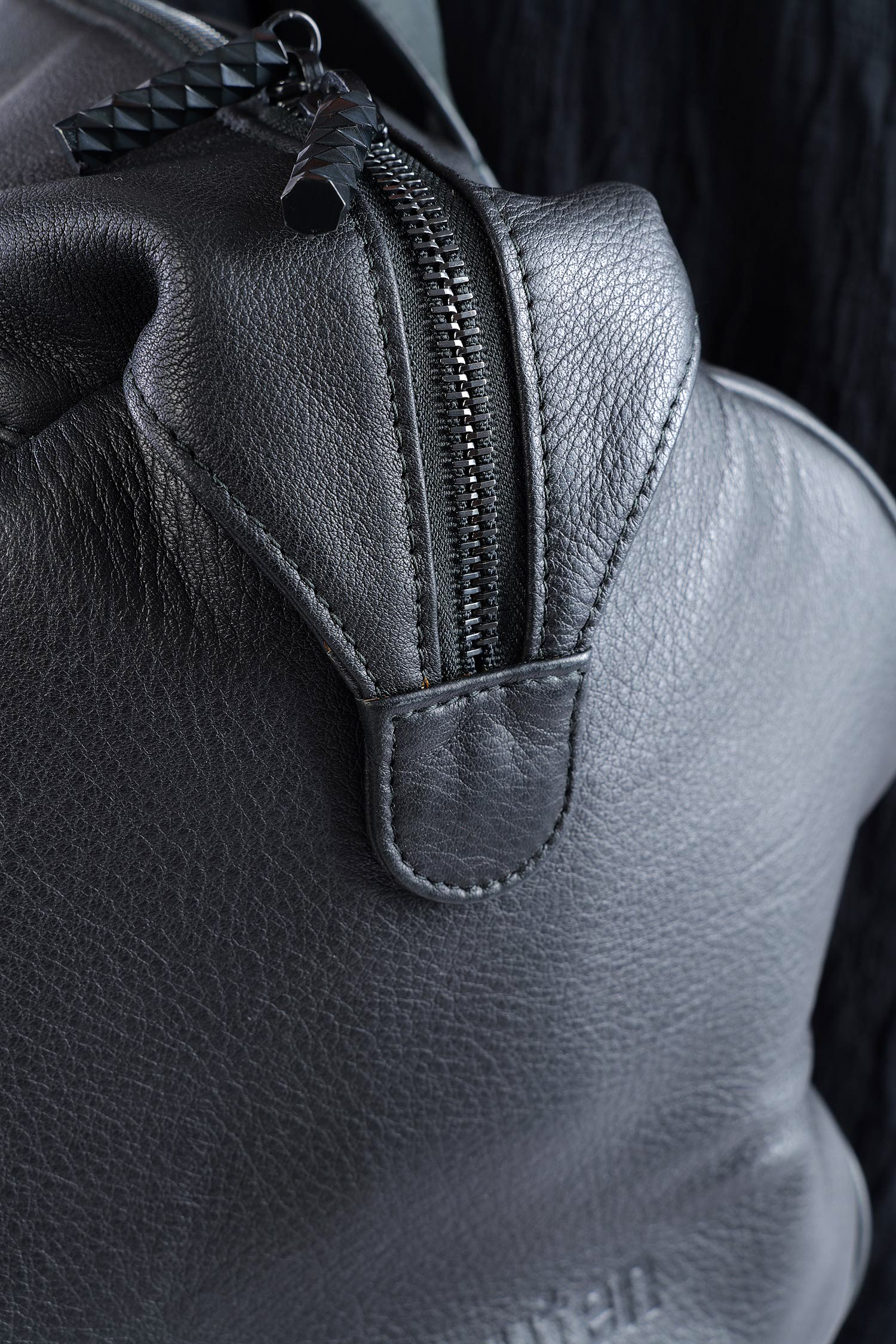 Große Ledertasche - Schwarz - Weekender