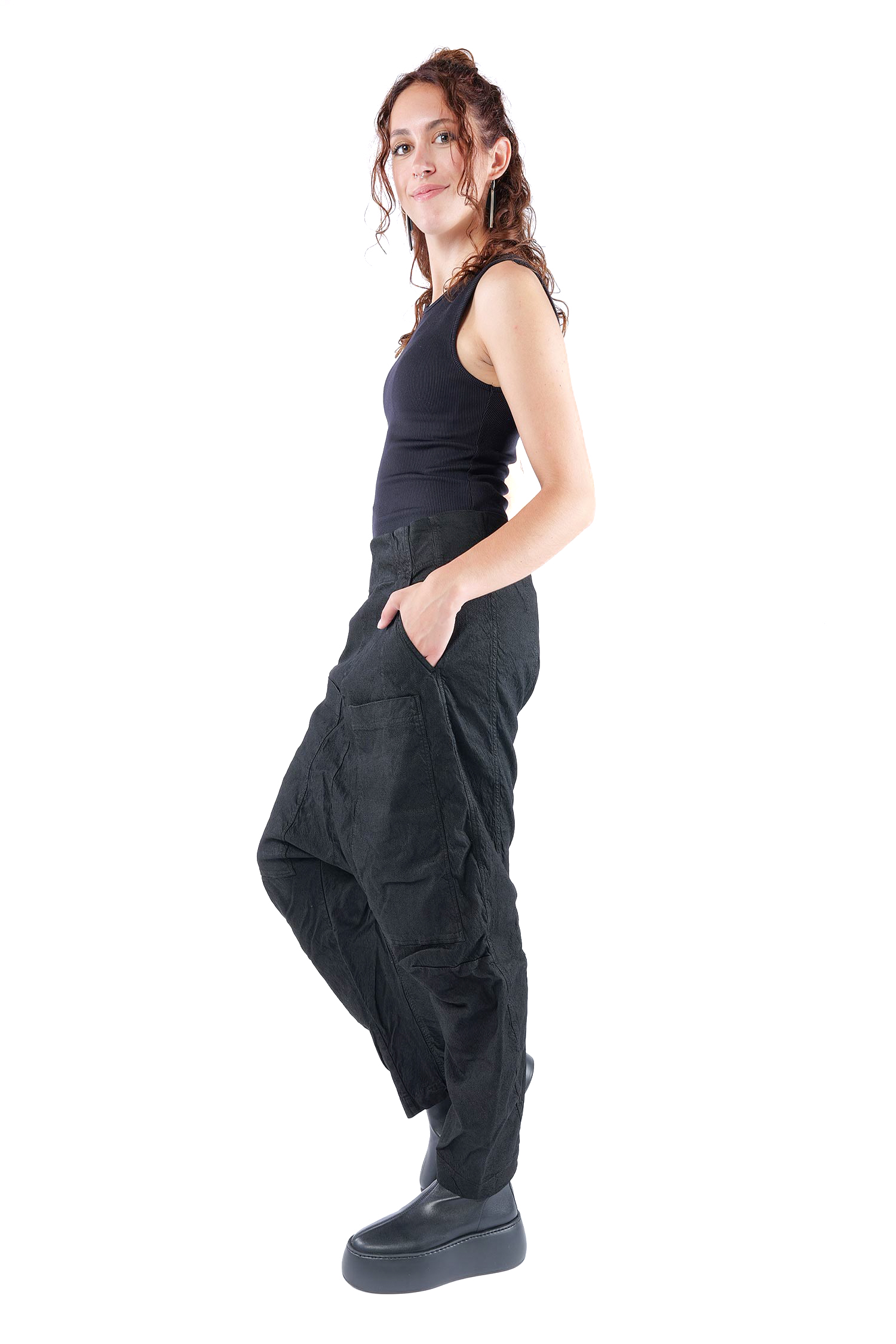 Low crotch pants - Black - 2262120102