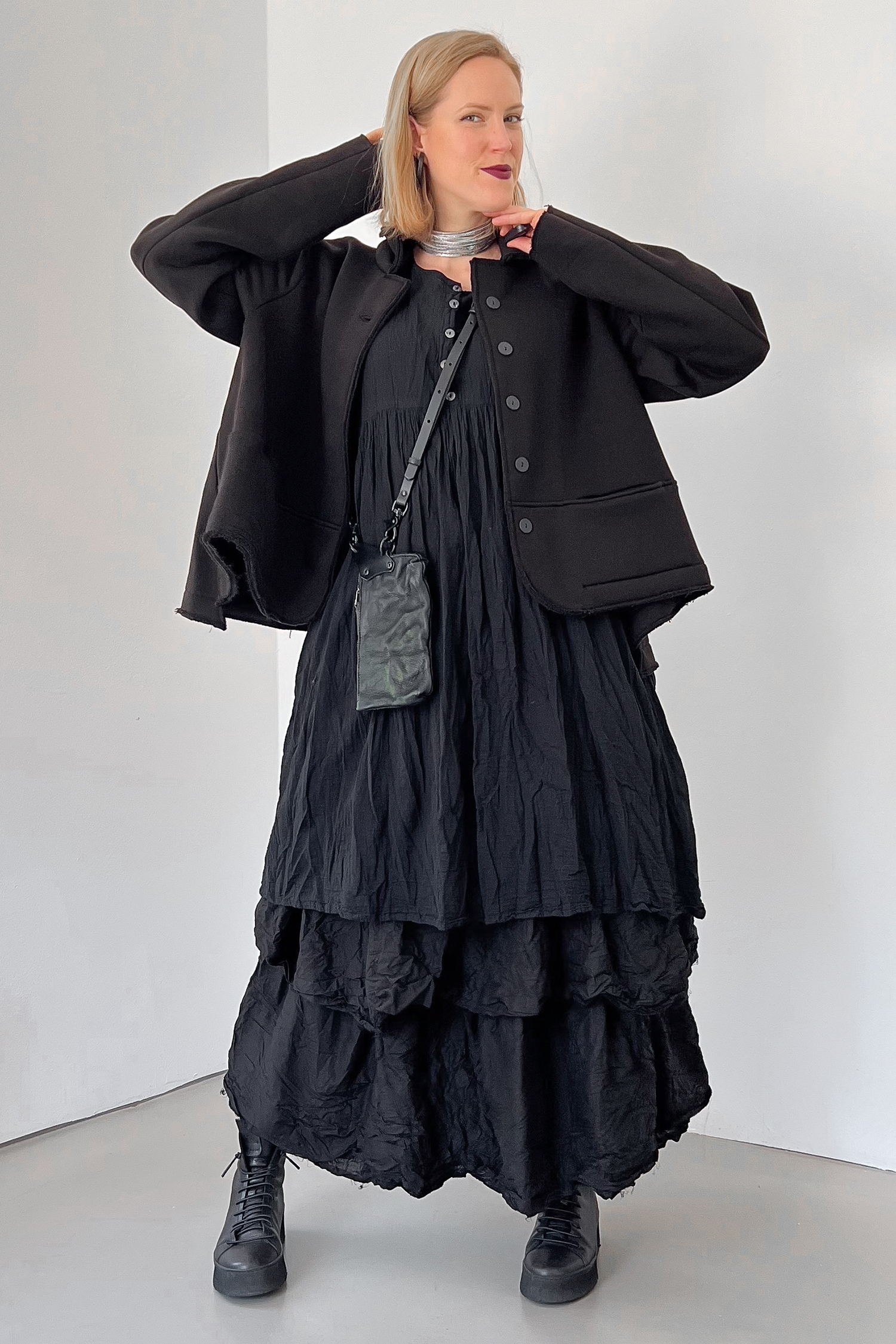 Leather phone bag - Bei - Black