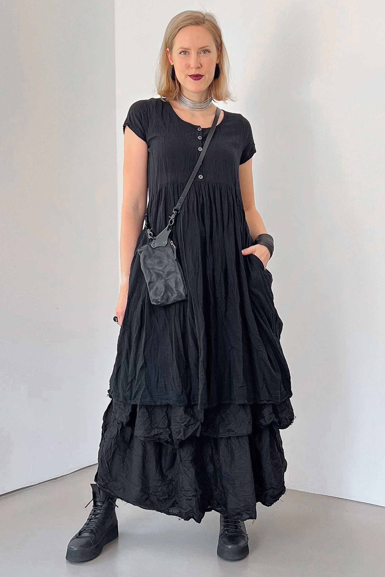 Leather phone bag - Bei - Black