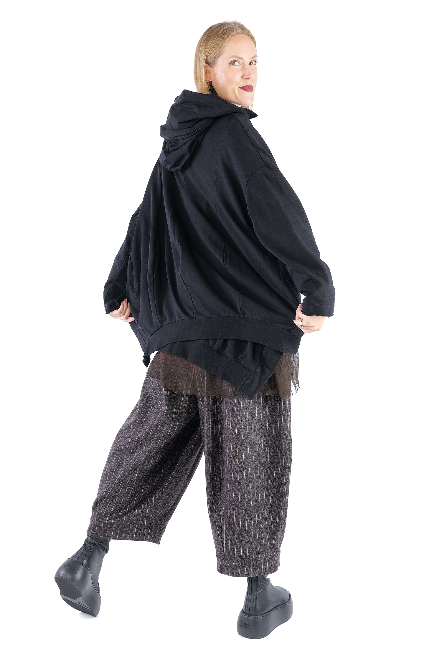 Oversize Sweatjacke - Schwarz - 2263251102