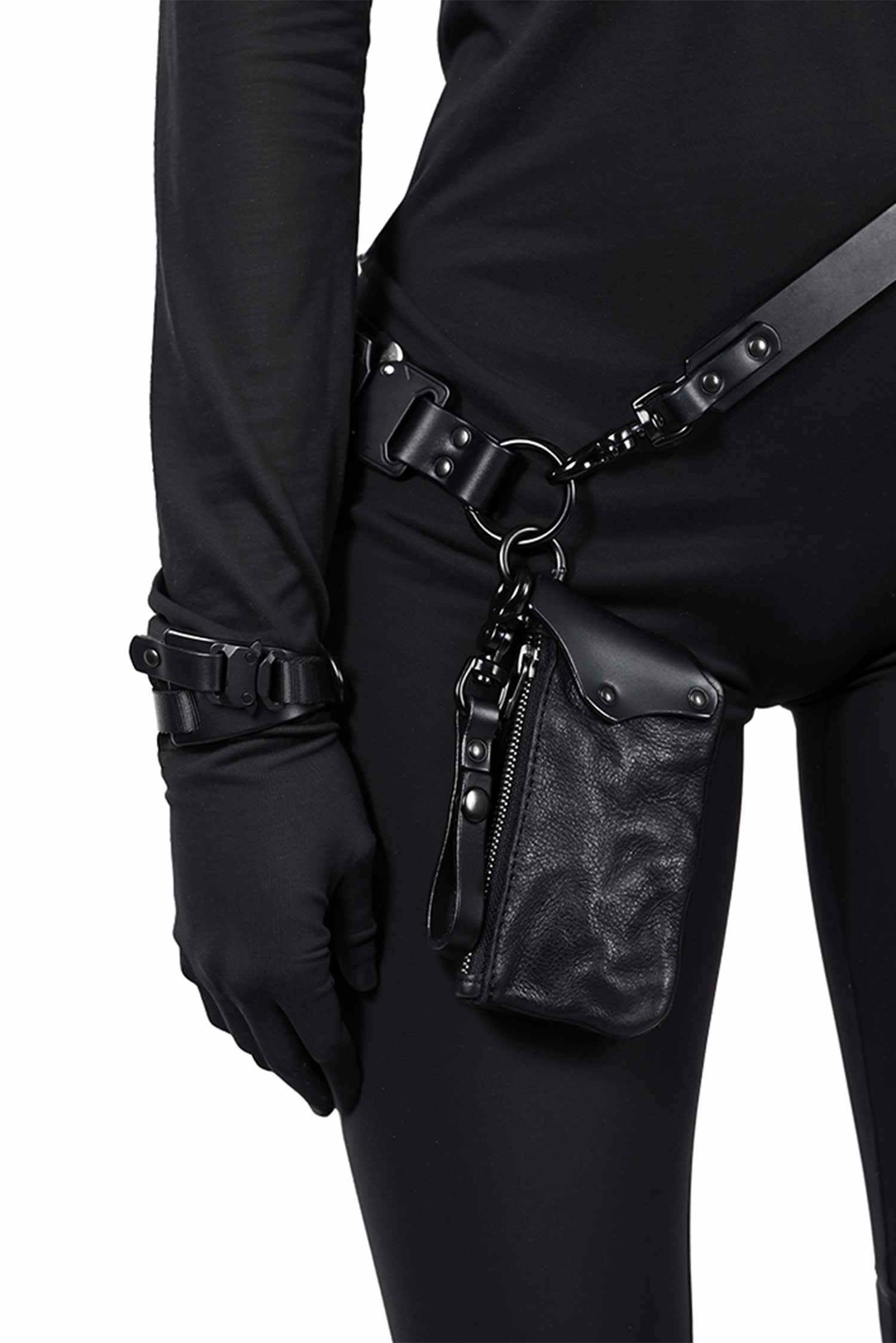 Kleine Ledertasche - Schwarz - Oki